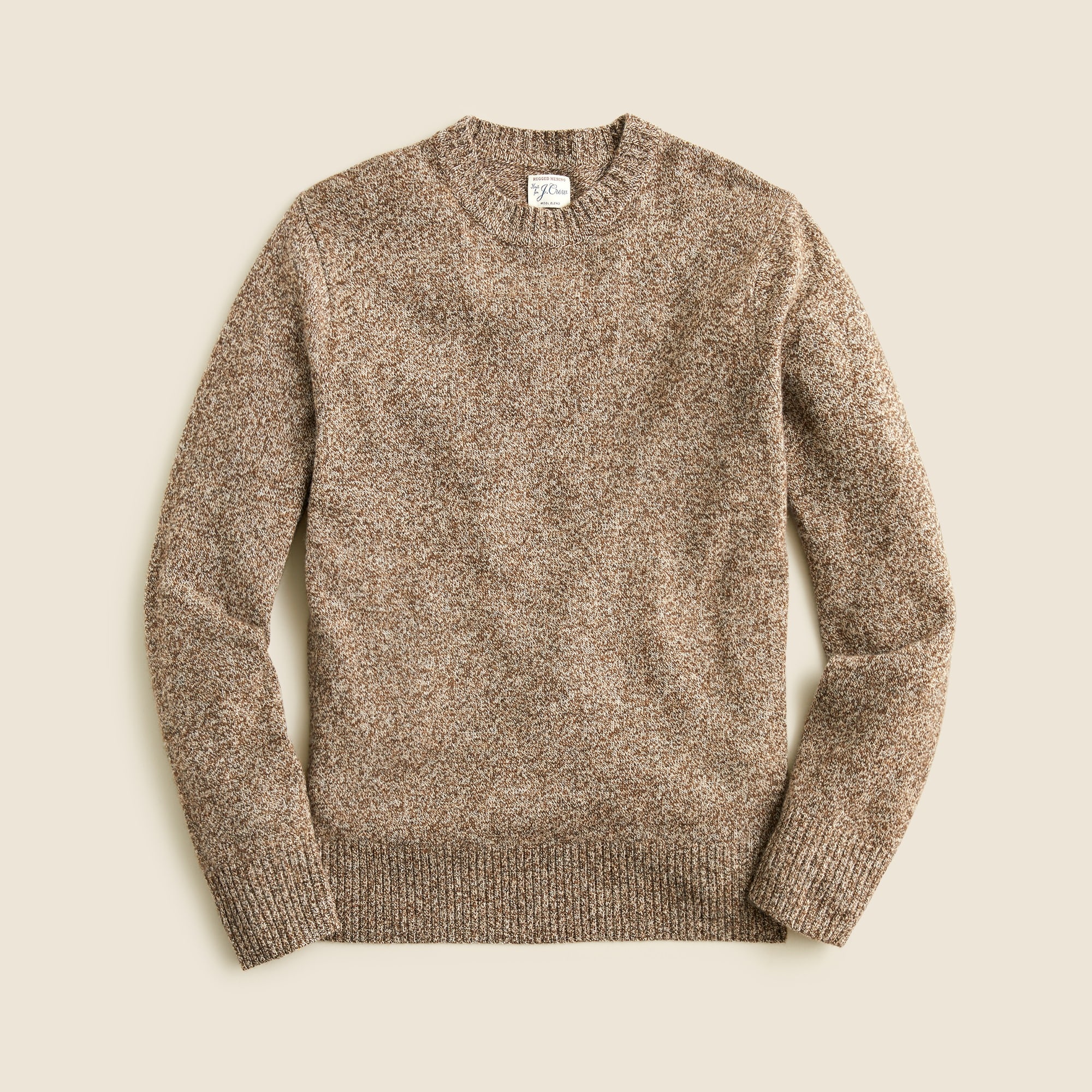  Marled rugged merino wool-blend sweater