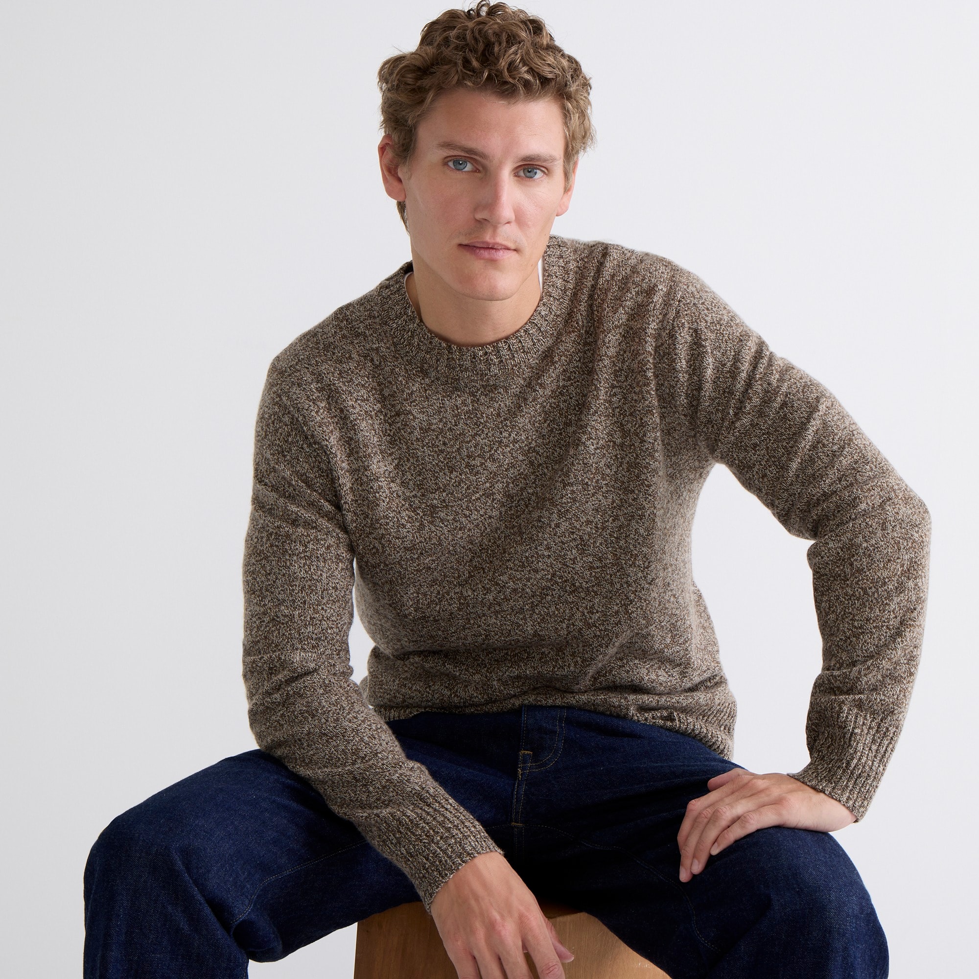 mens Marled rugged merino wool-blend sweater