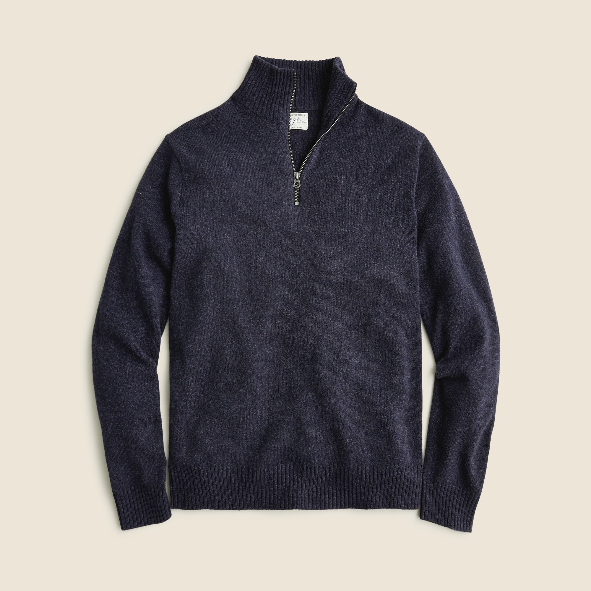 mens Marled rugged merino wool-blend half-zip sweater