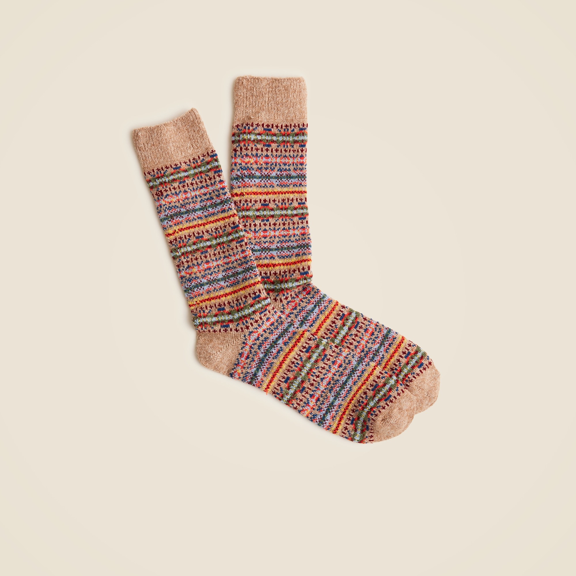 mens Lambswool-blend Fair Isle socks