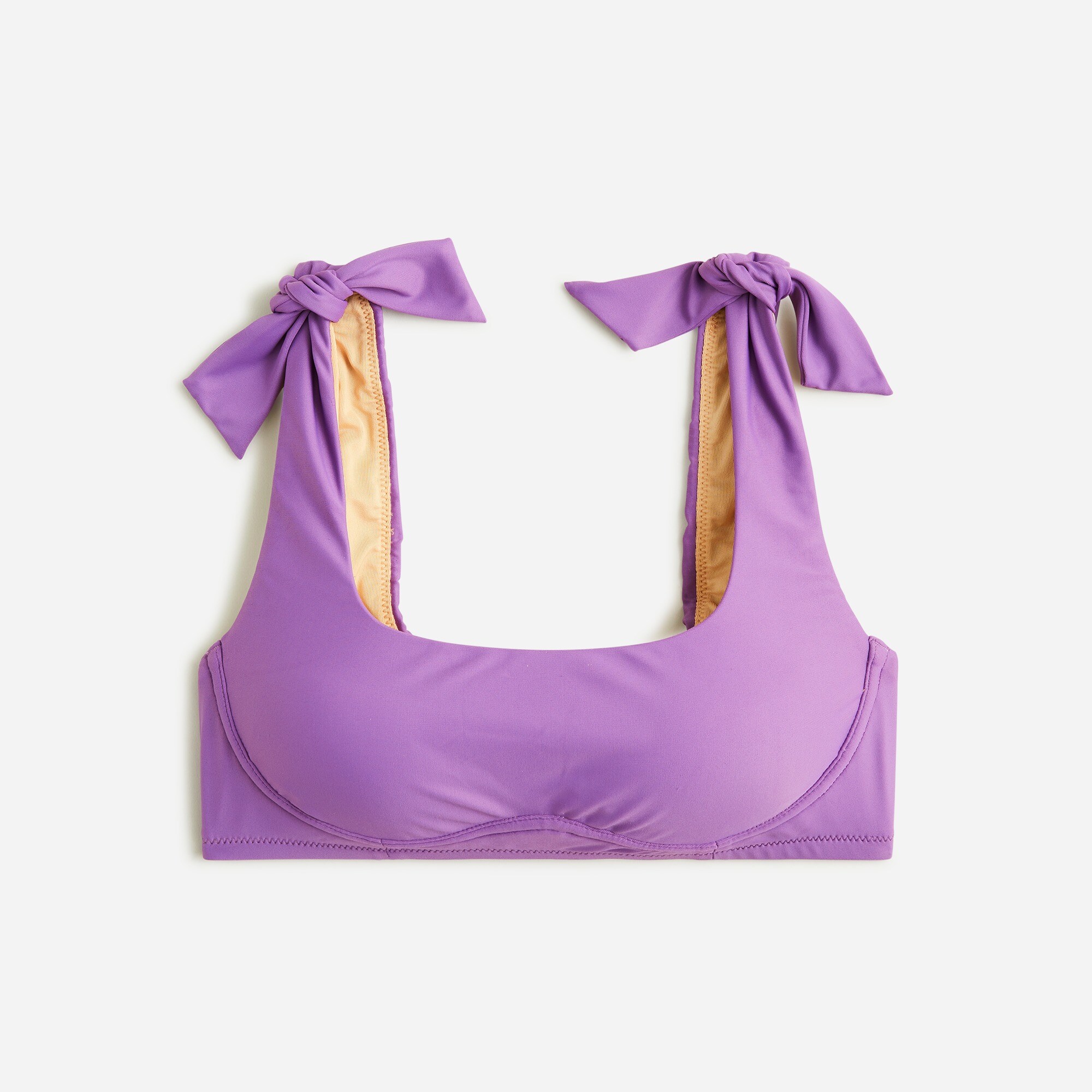  Tie-shoulder scoopneck bikini top