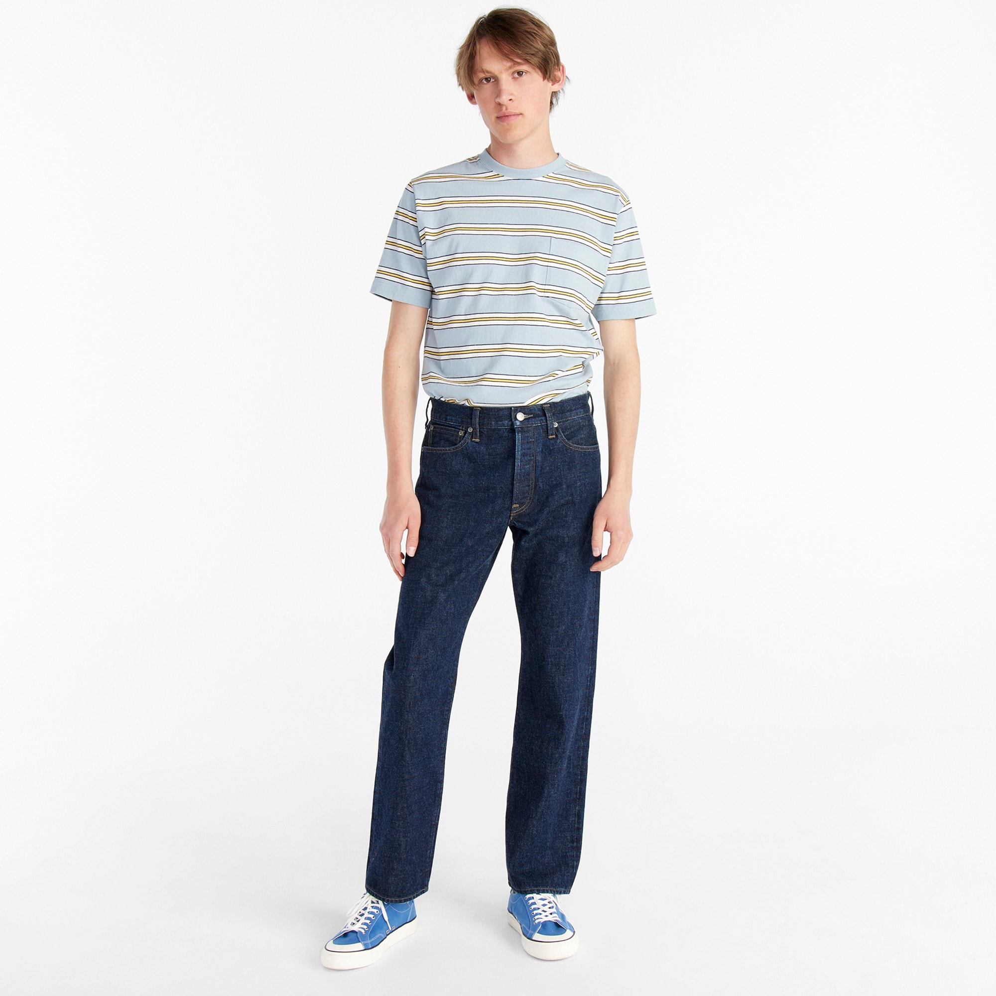 mens BEAMS PLUS T-shirt in multistripe