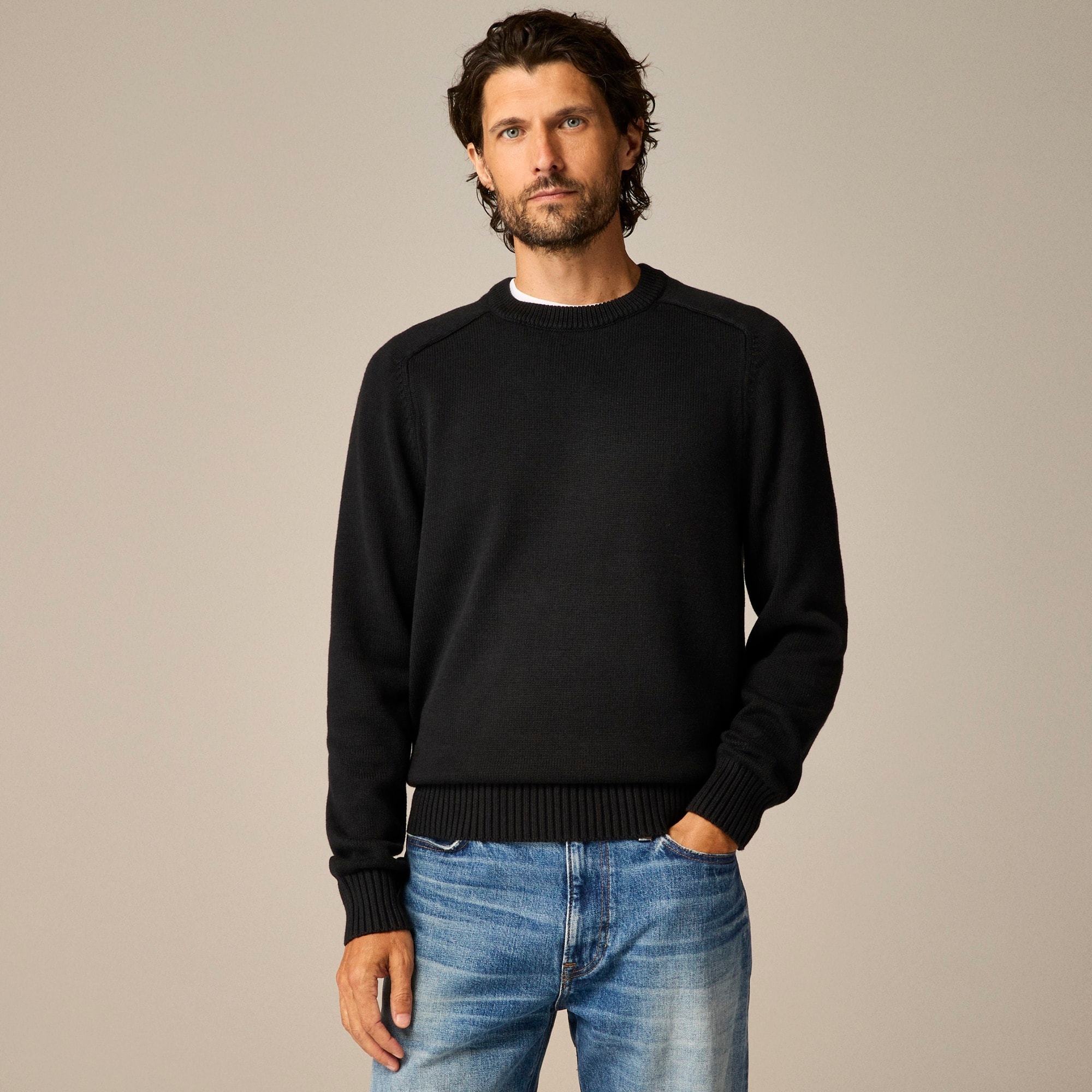 mens Heritage cotton crewneck sweater