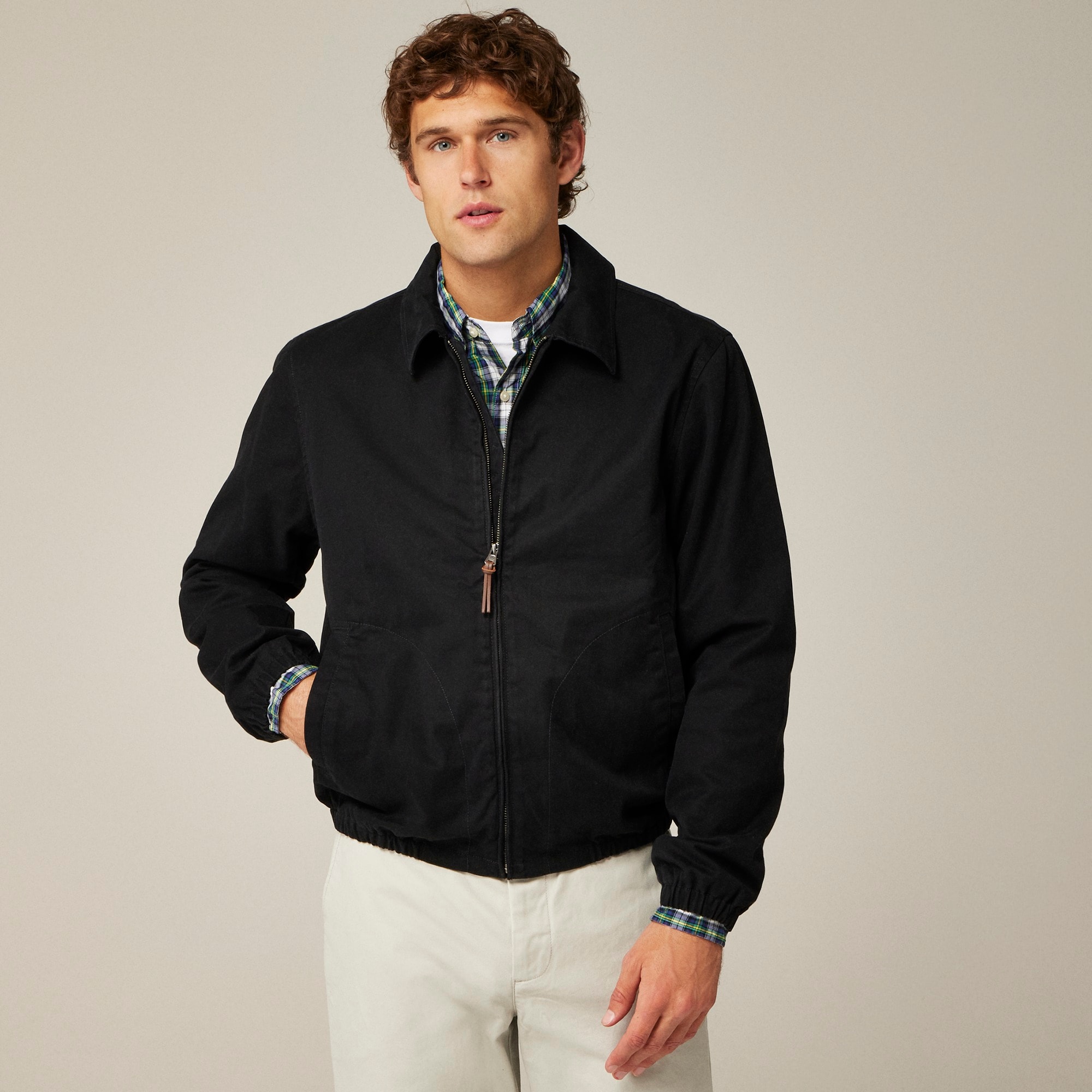 mens Harrington jacket in cotton twill