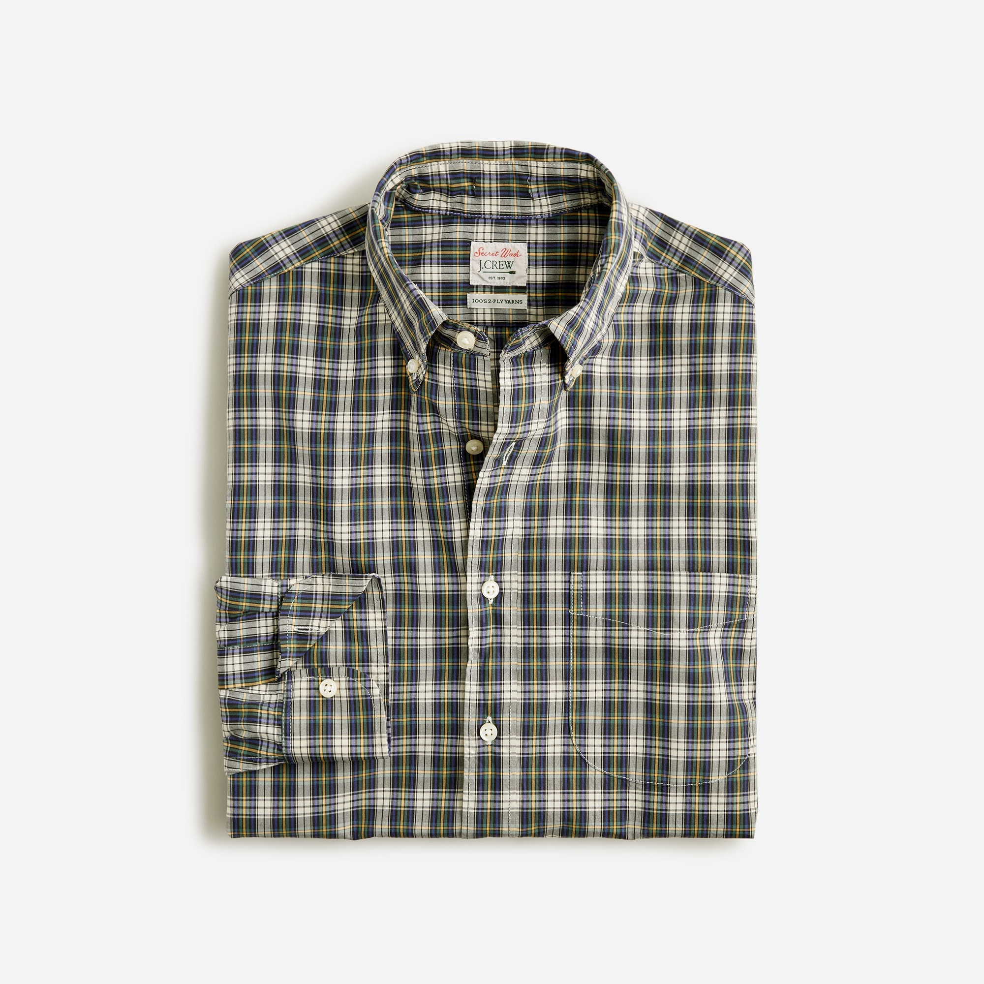 mens Slim Secret Wash cotton poplin shirt