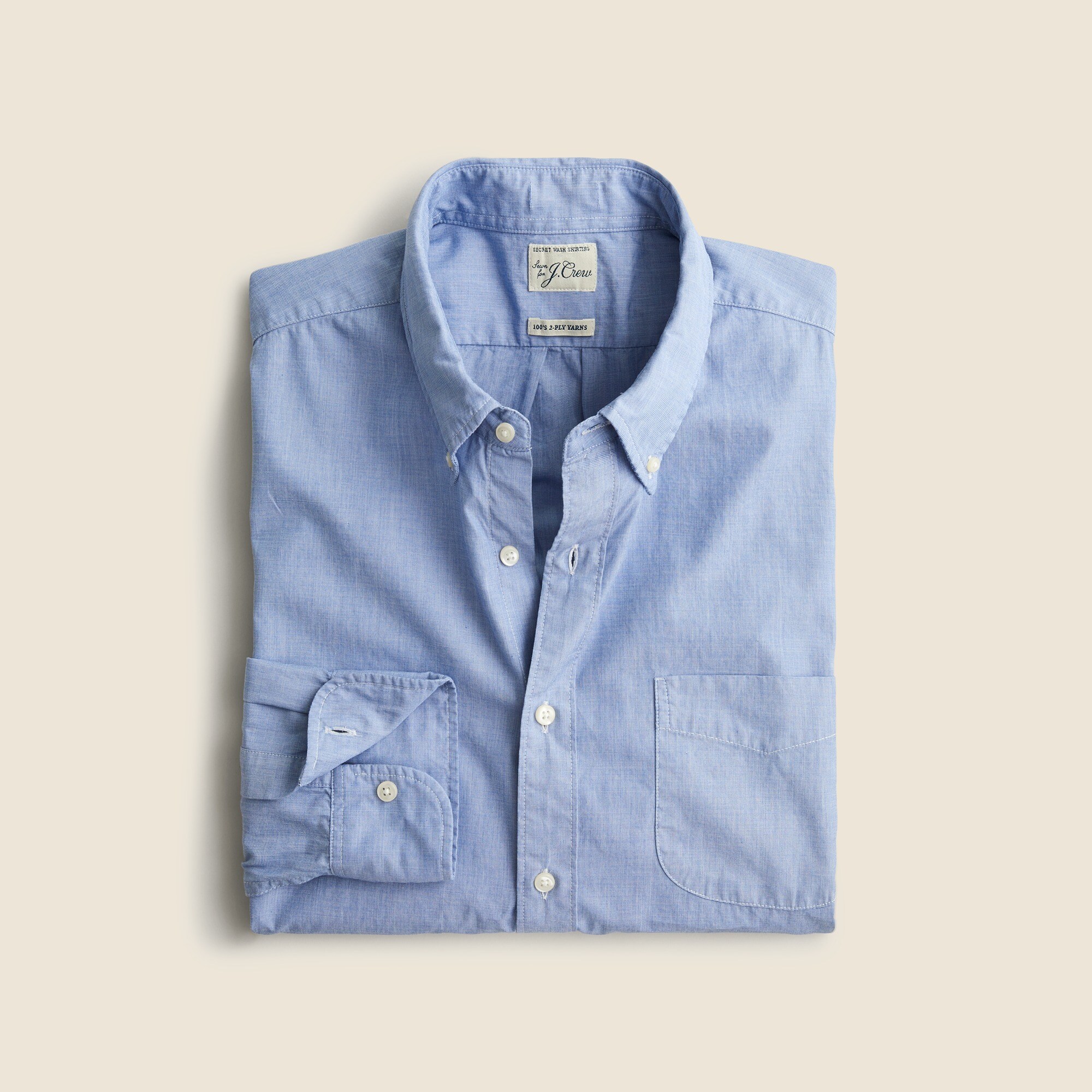 mens Slim Secret Wash cotton poplin shirt