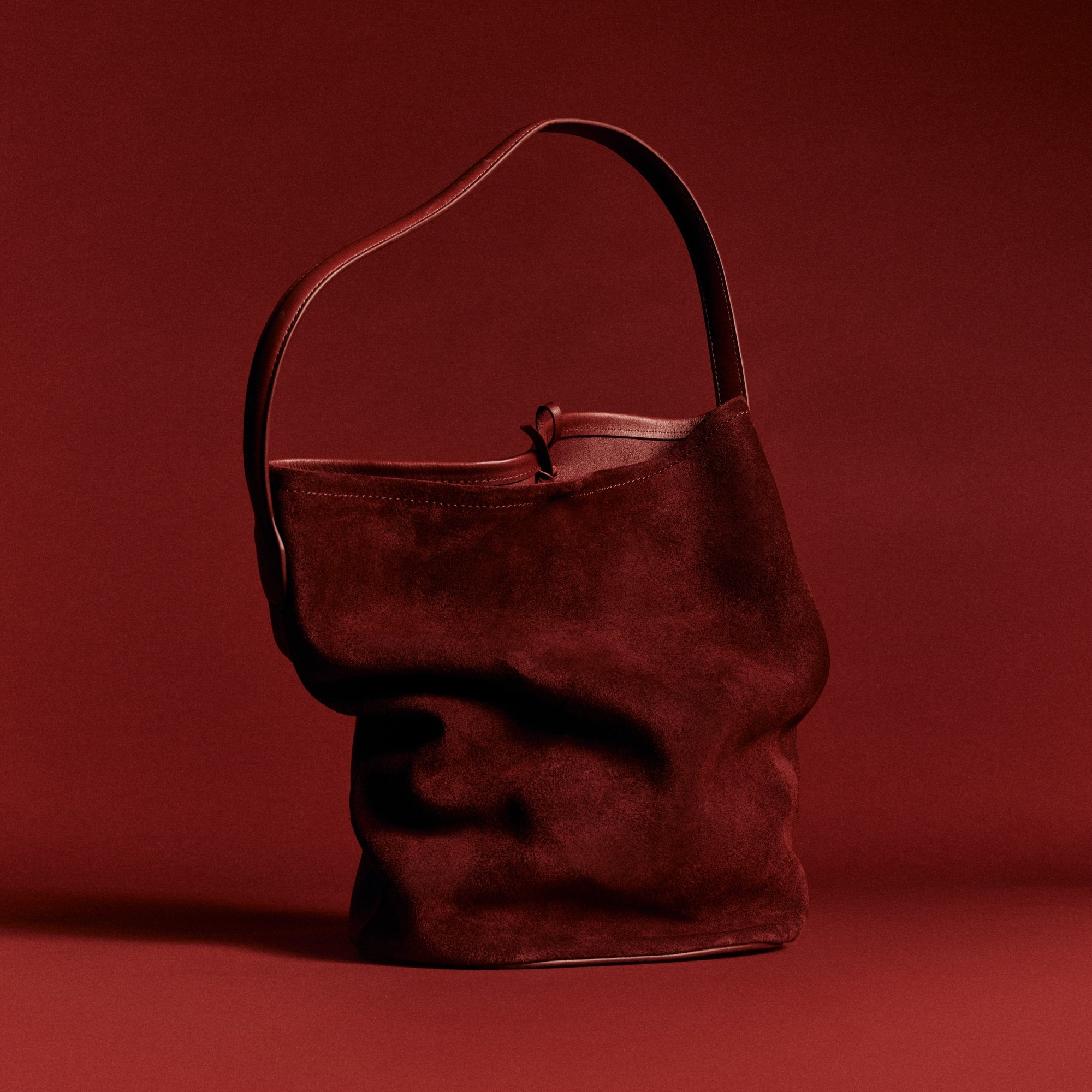 womens Berkeley bucket bag in leather and suede