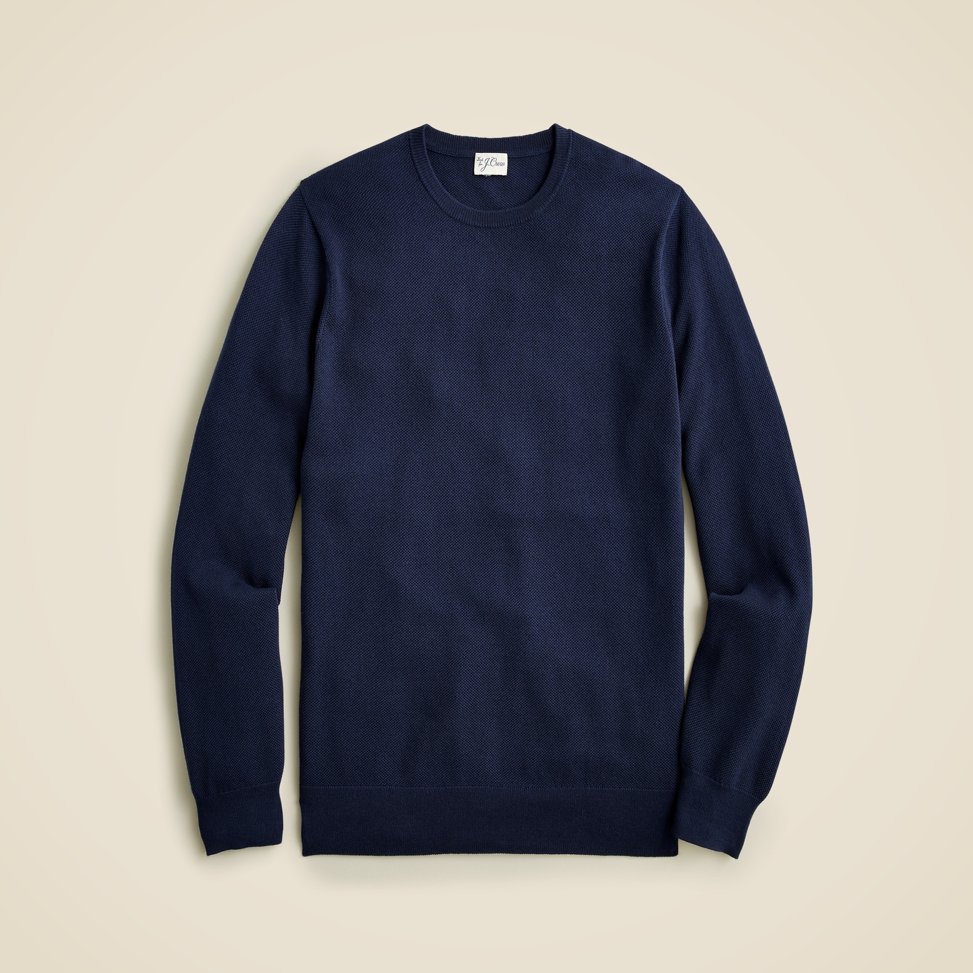  Cotton piqu&eacute;-stitch crewneck sweater