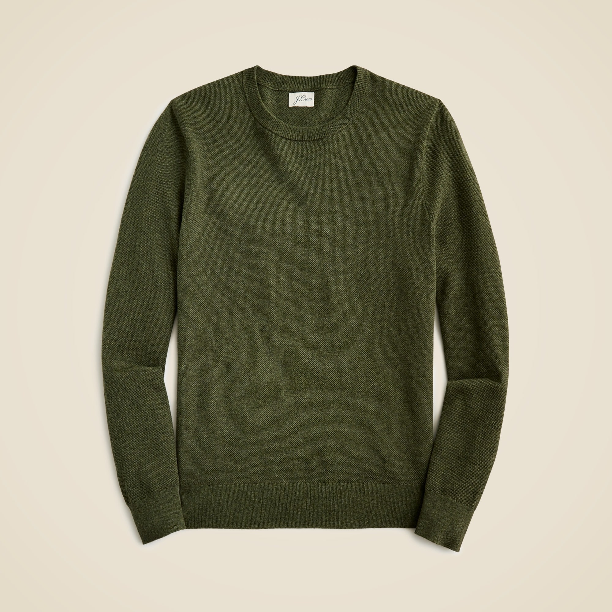 mens Cotton piqu&eacute;-stitch crewneck sweater