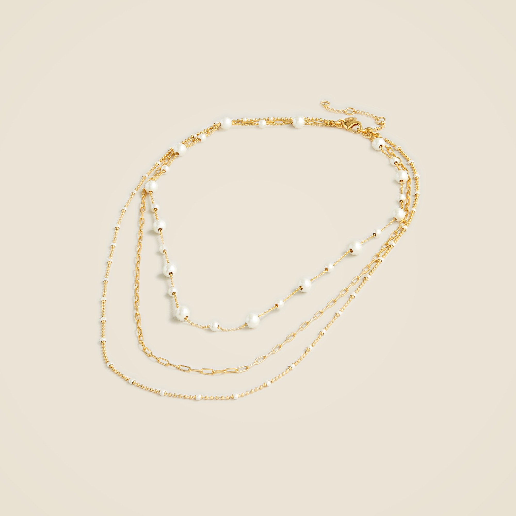 womens Dainty gold-plated layered necklace