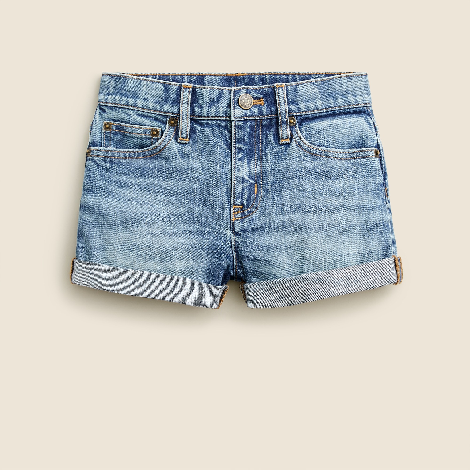  Girls&apos; cuffed denim short in island wash