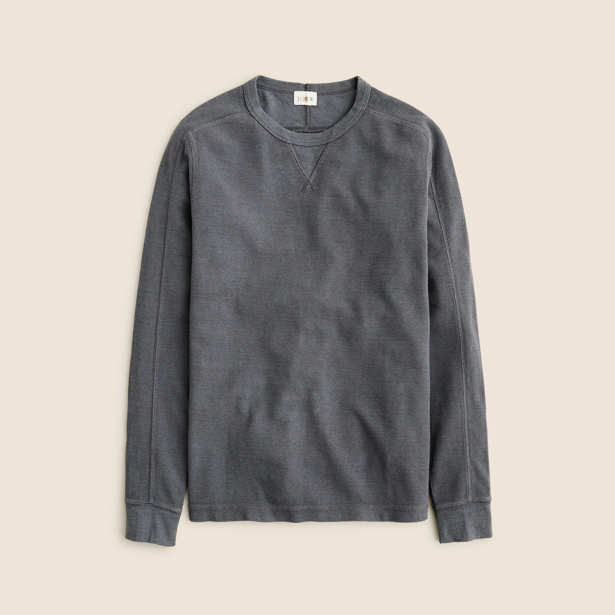  Beach thermal crewneck in linen-cotton blend