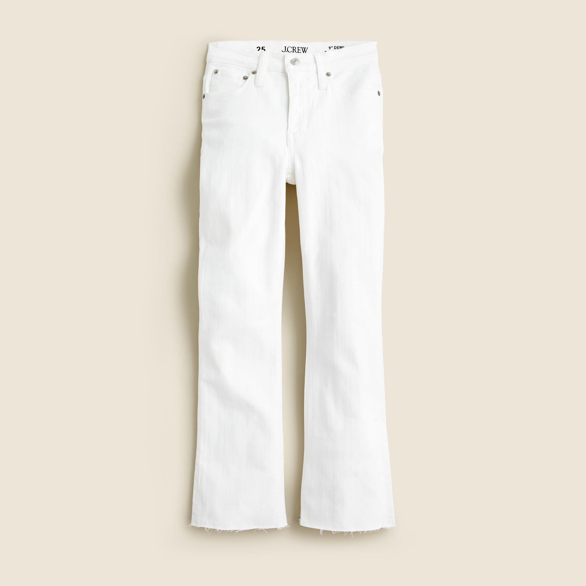  9&quot; demi-boot crop jean in white wash