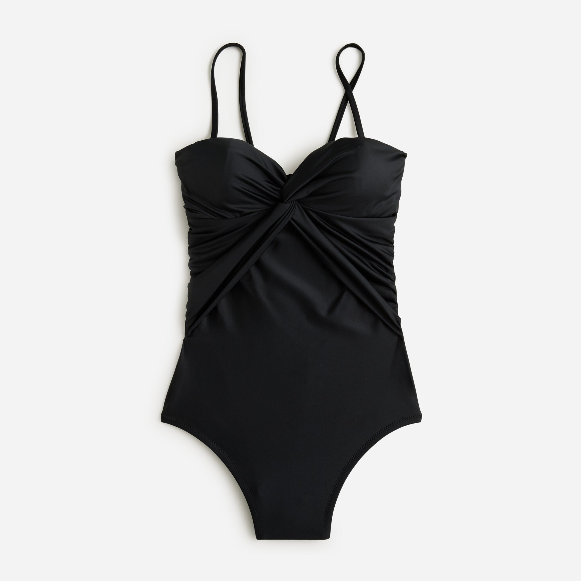  Twist-front bandeau one-piece swimsuit