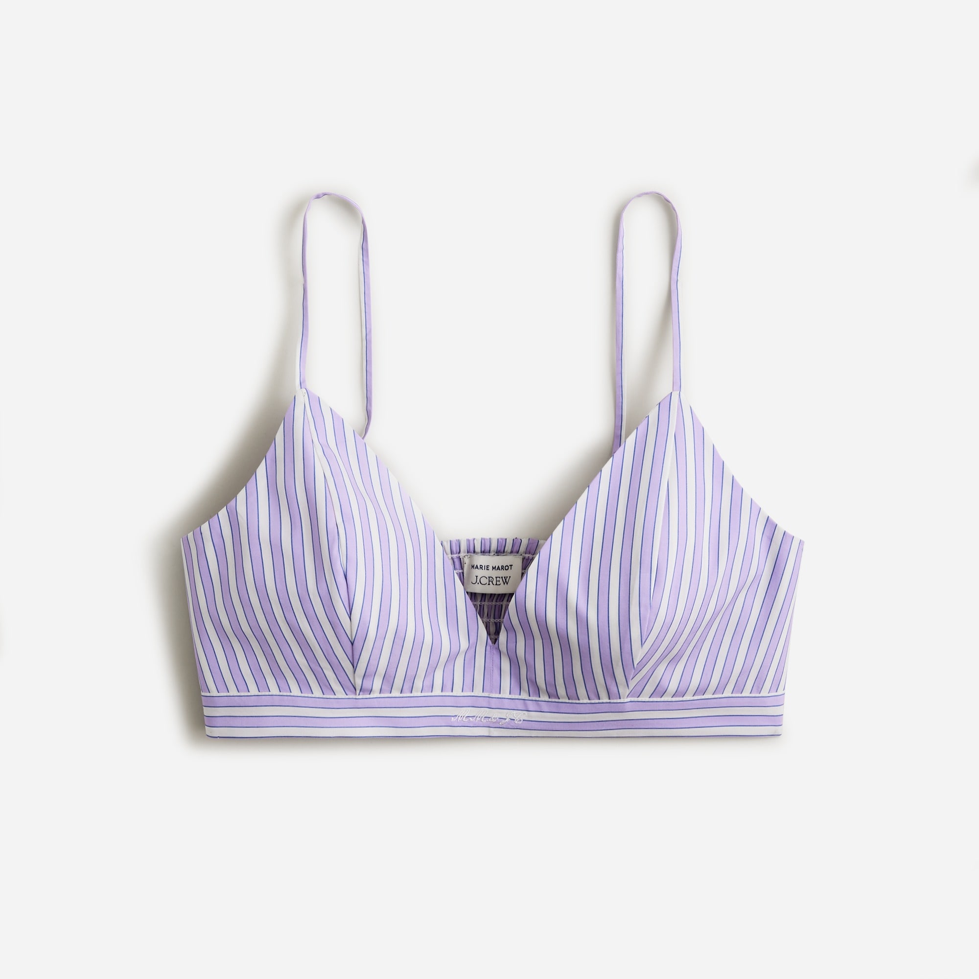  Marie Marot X J.Crew bralette top in Thomas Mason&reg; cotton poplin