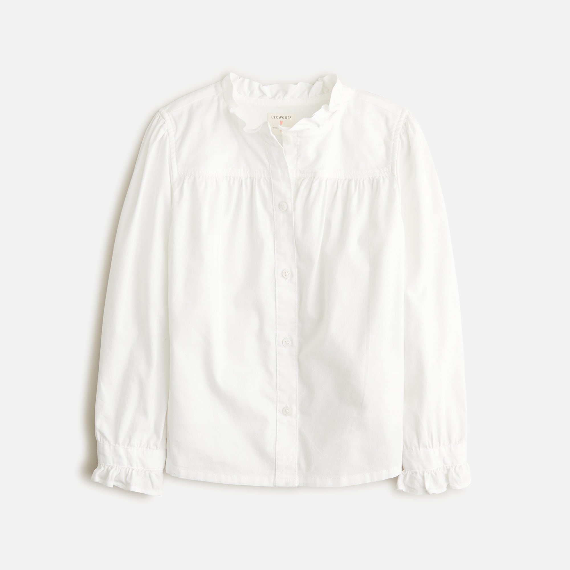  Girls' ruffle oxford shirt