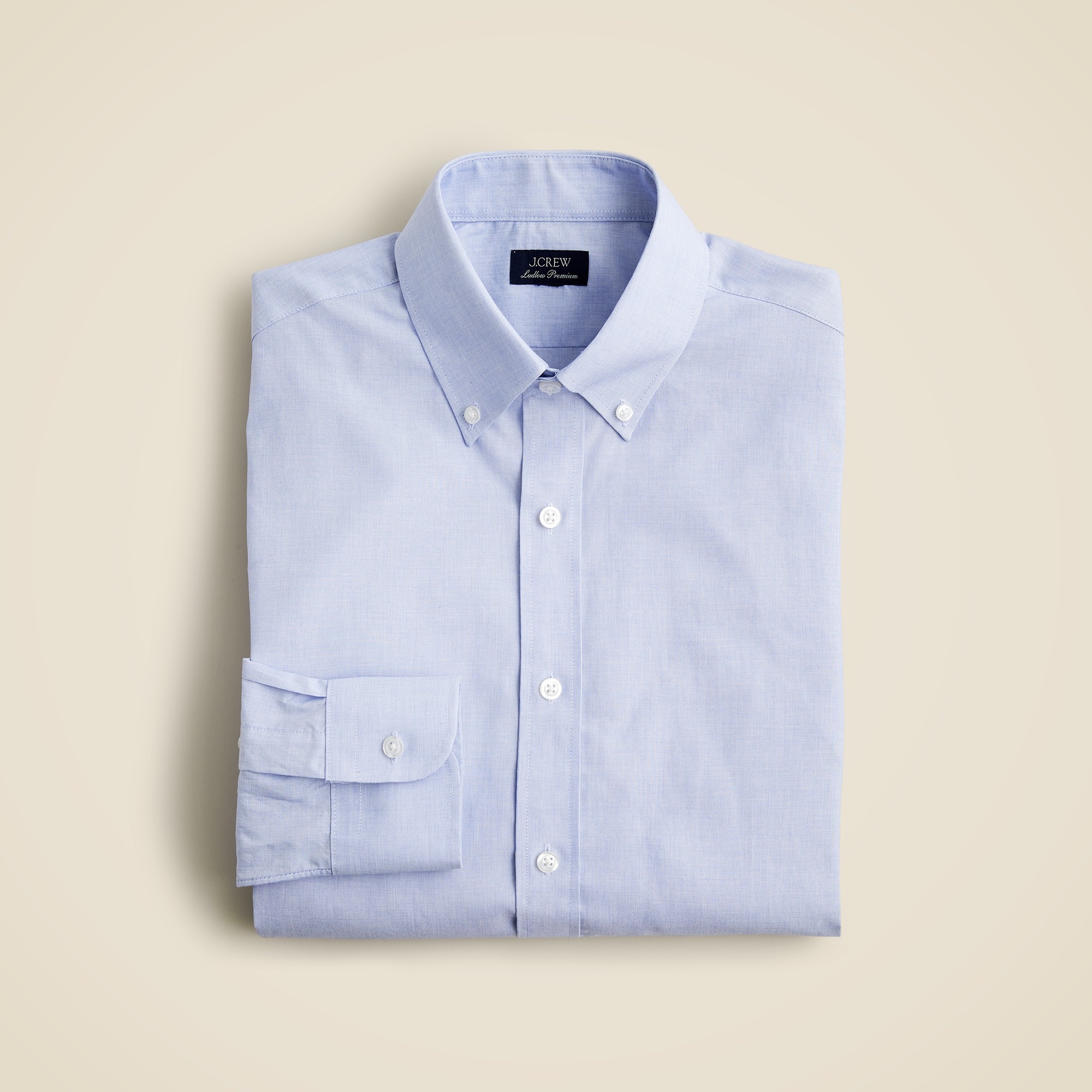 mens Ludlow Premium fine cotton dress shirt with button-down collar