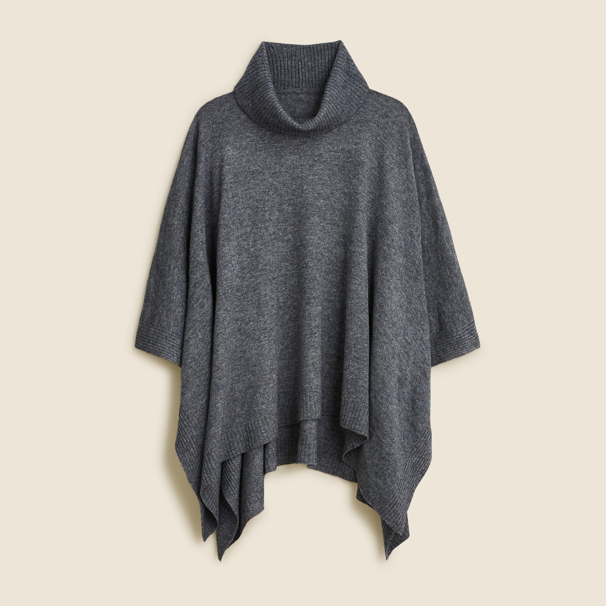 womens Wool-cashmere blend turtleneck poncho