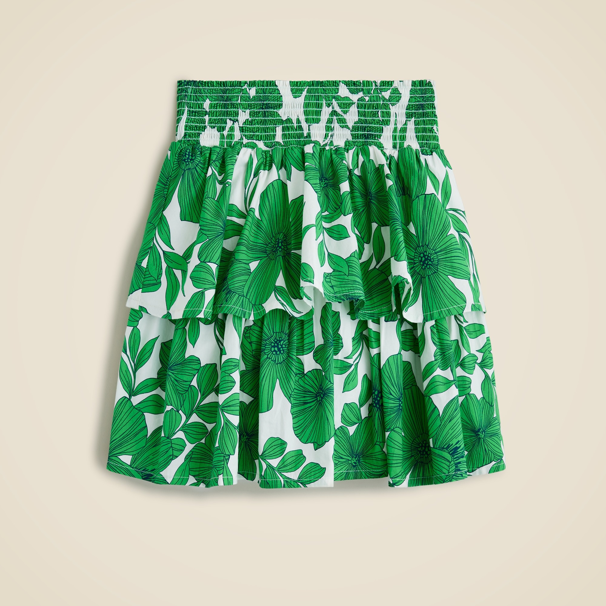  Girls' smocked skirt in printed poplin