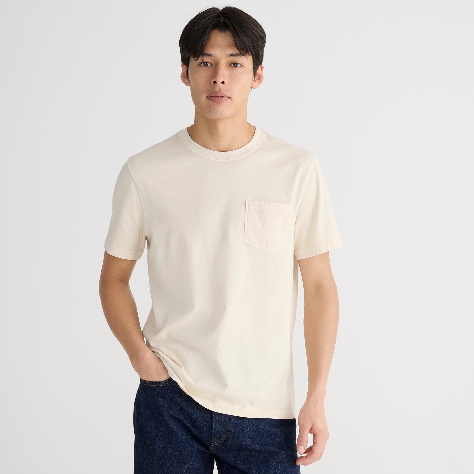 mens Vintage-wash cotton pocket T-shirt