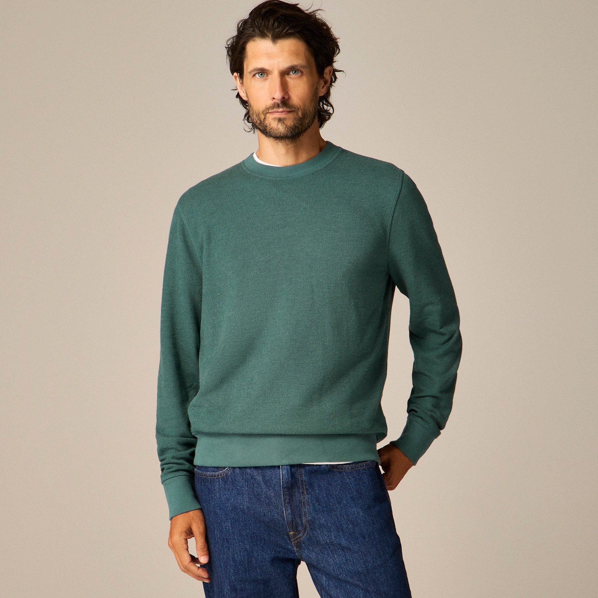 mens Long-sleeve textured sweater-tee