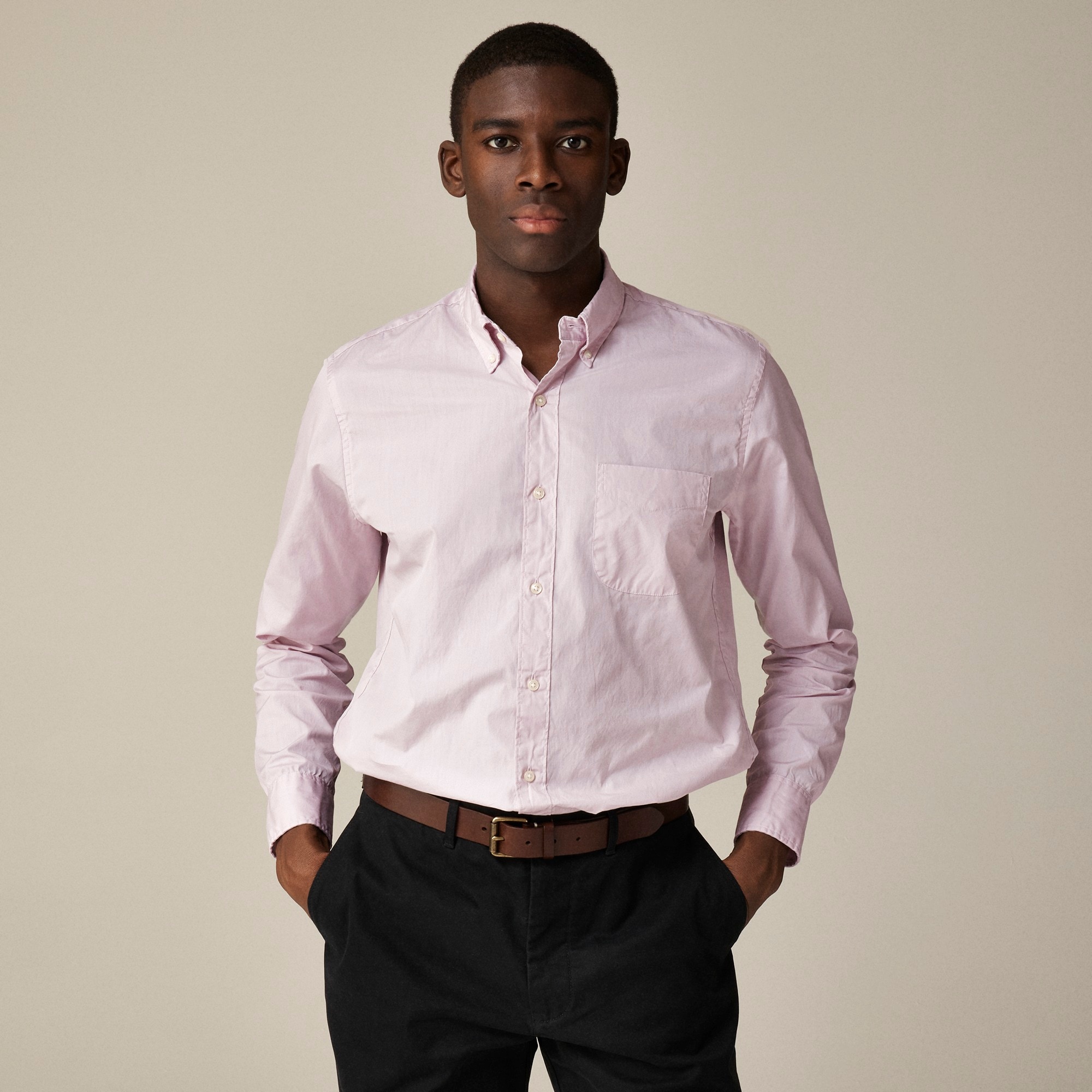 mens Secret Wash cotton poplin shirt