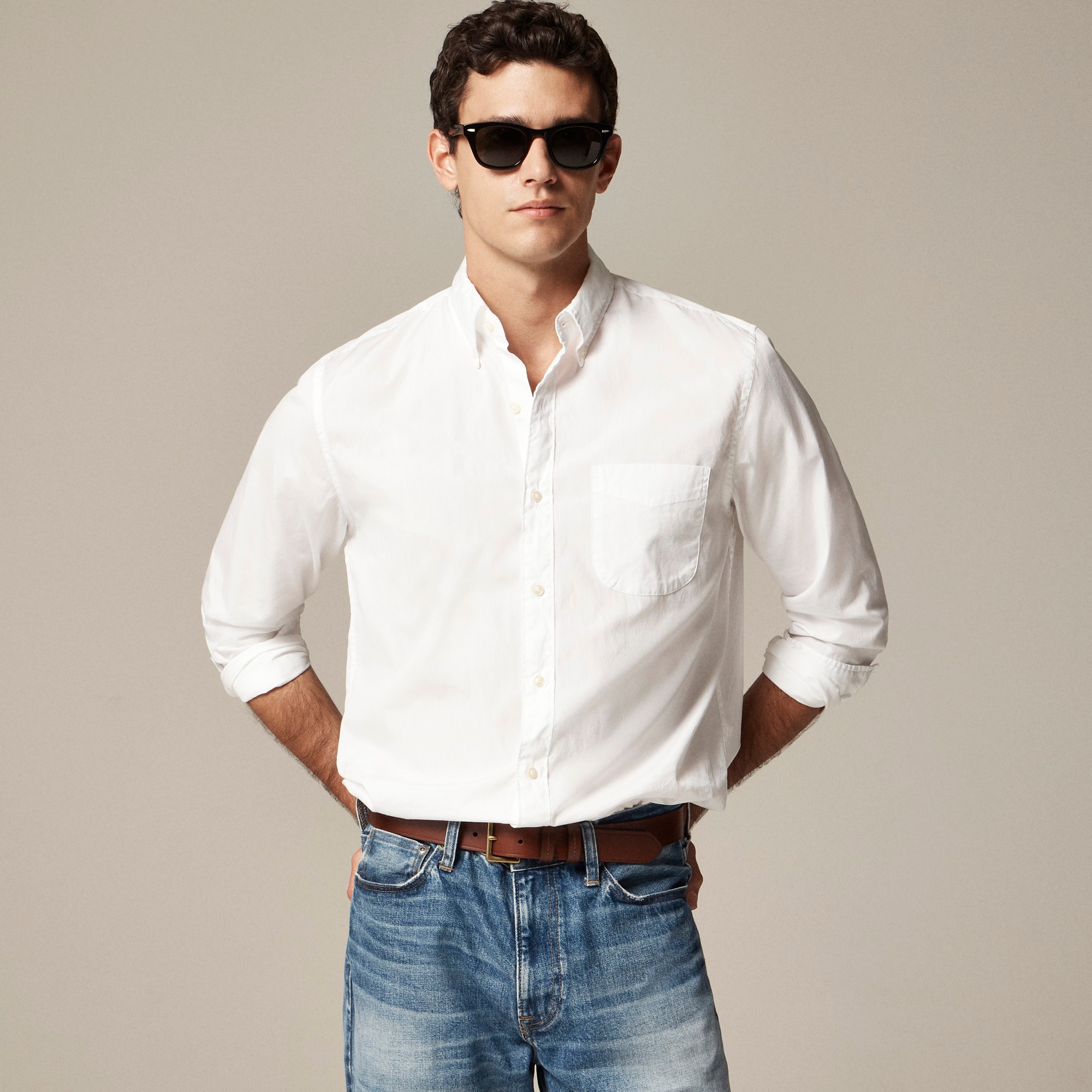 Secret Wash cotton poplin shirt