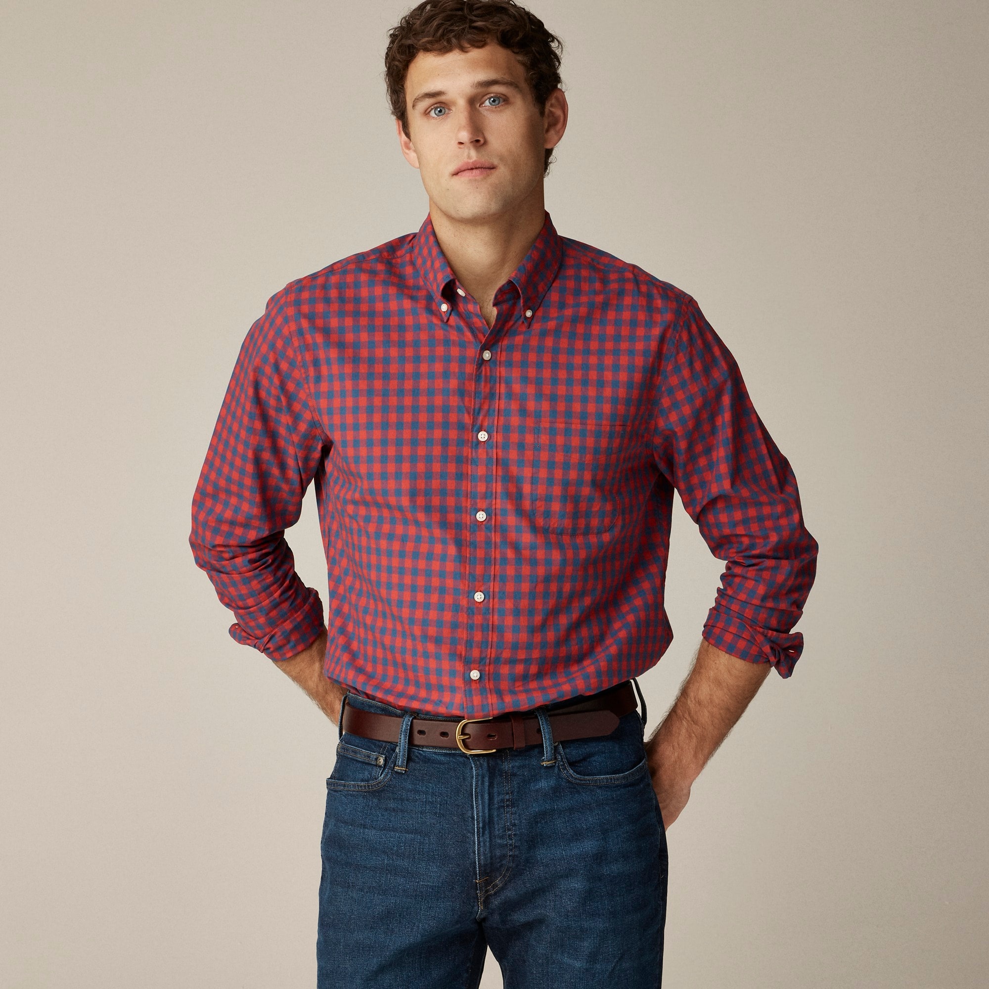 mens Secret Wash cotton poplin shirt