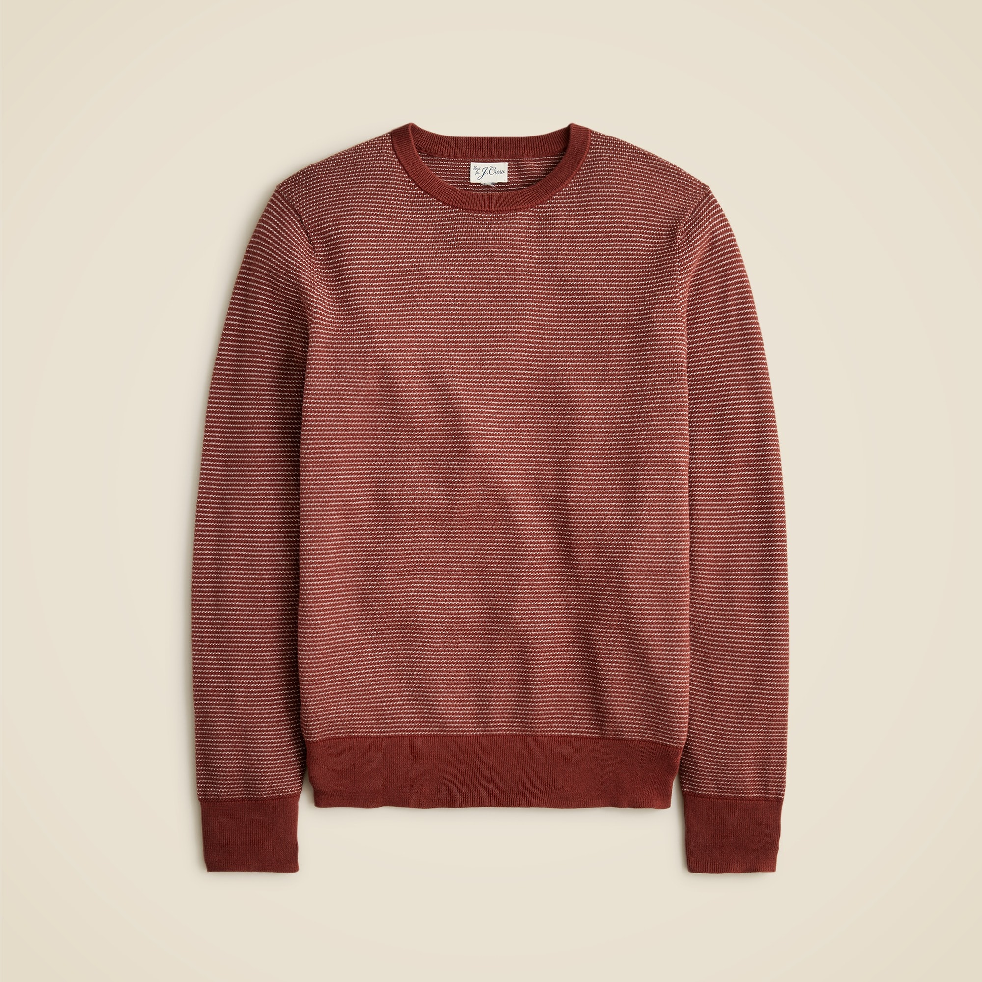 mens Cotton piqu&eacute;-stitch crewneck sweater