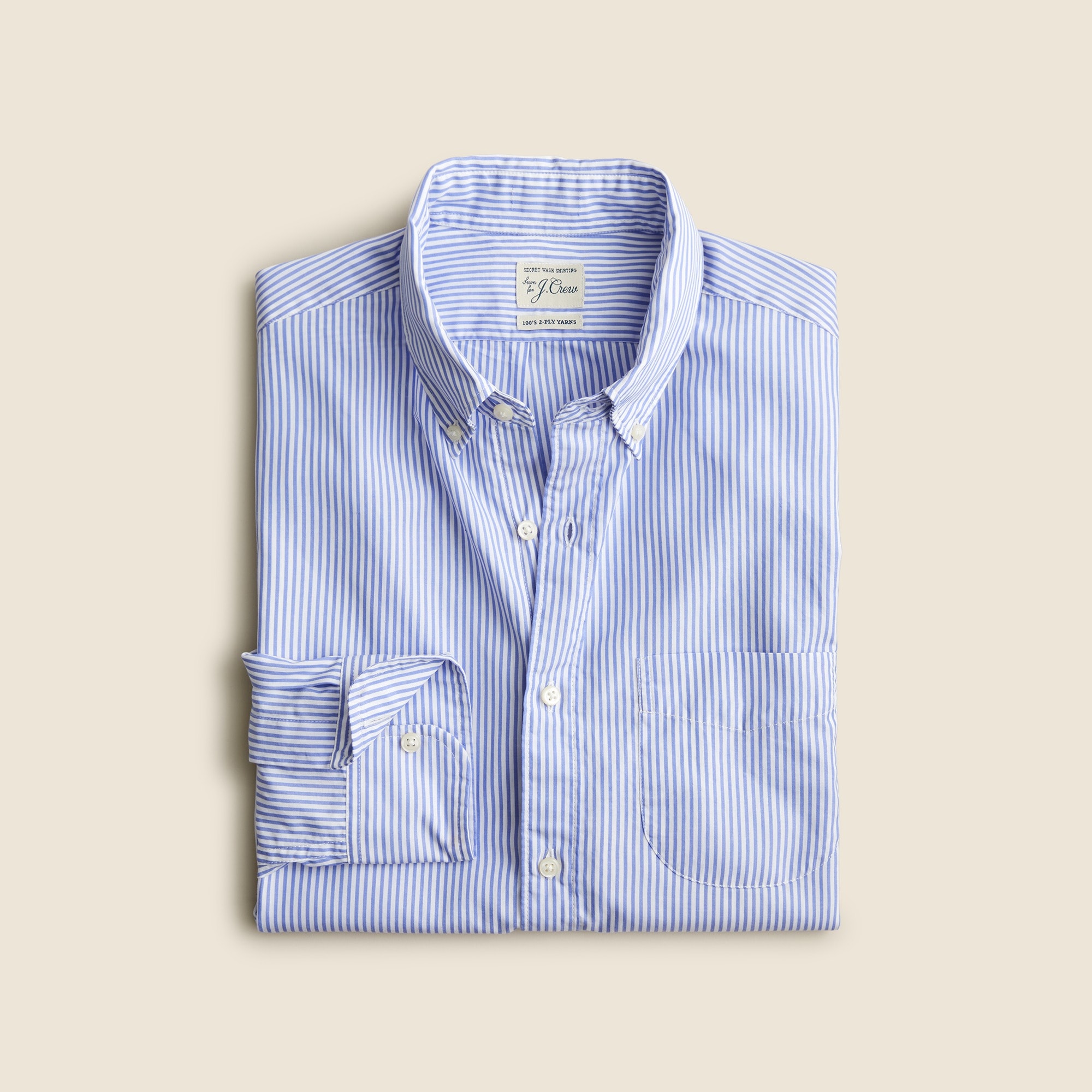 mens Secret Wash cotton poplin shirt in stripe