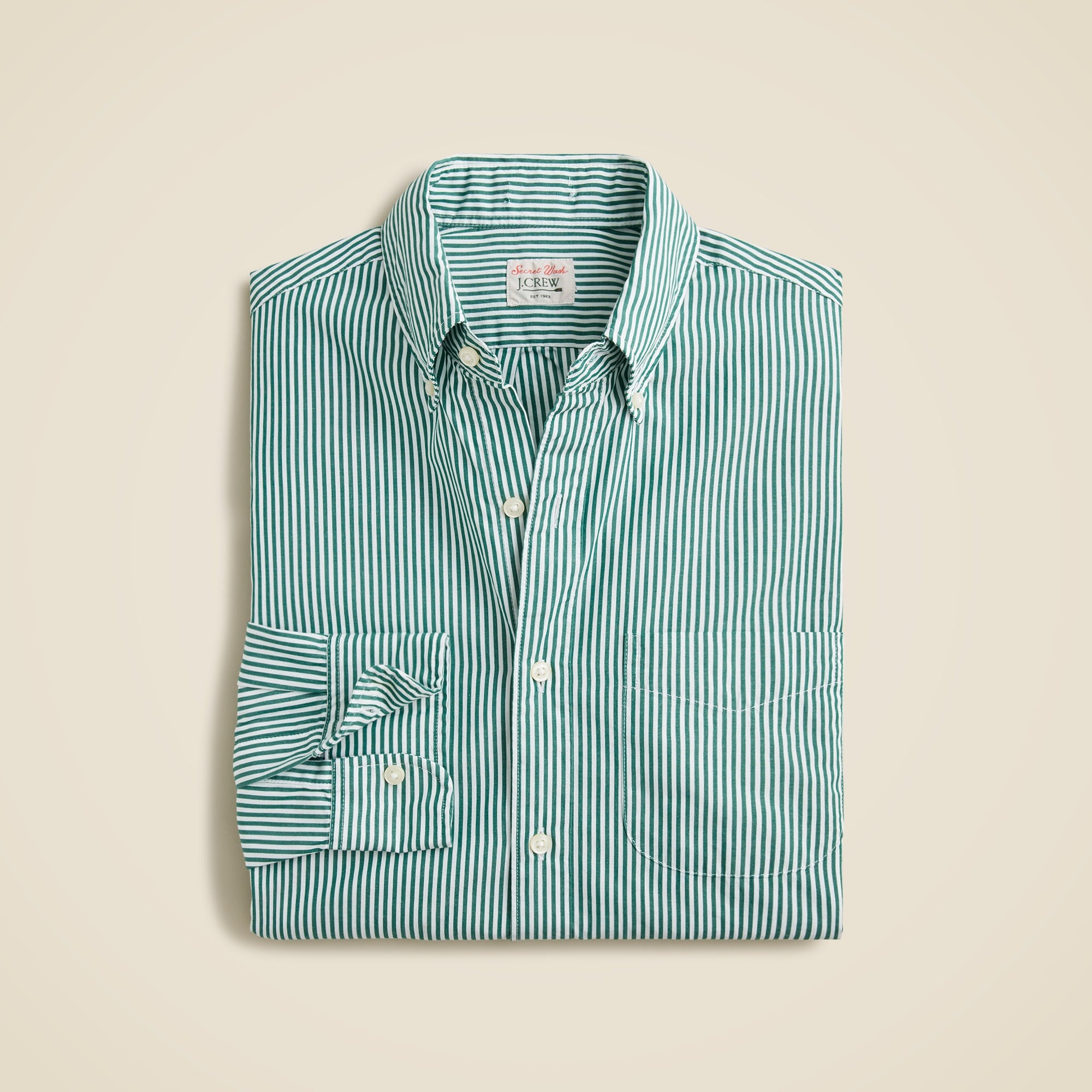 mens Secret Wash cotton poplin shirt in stripe