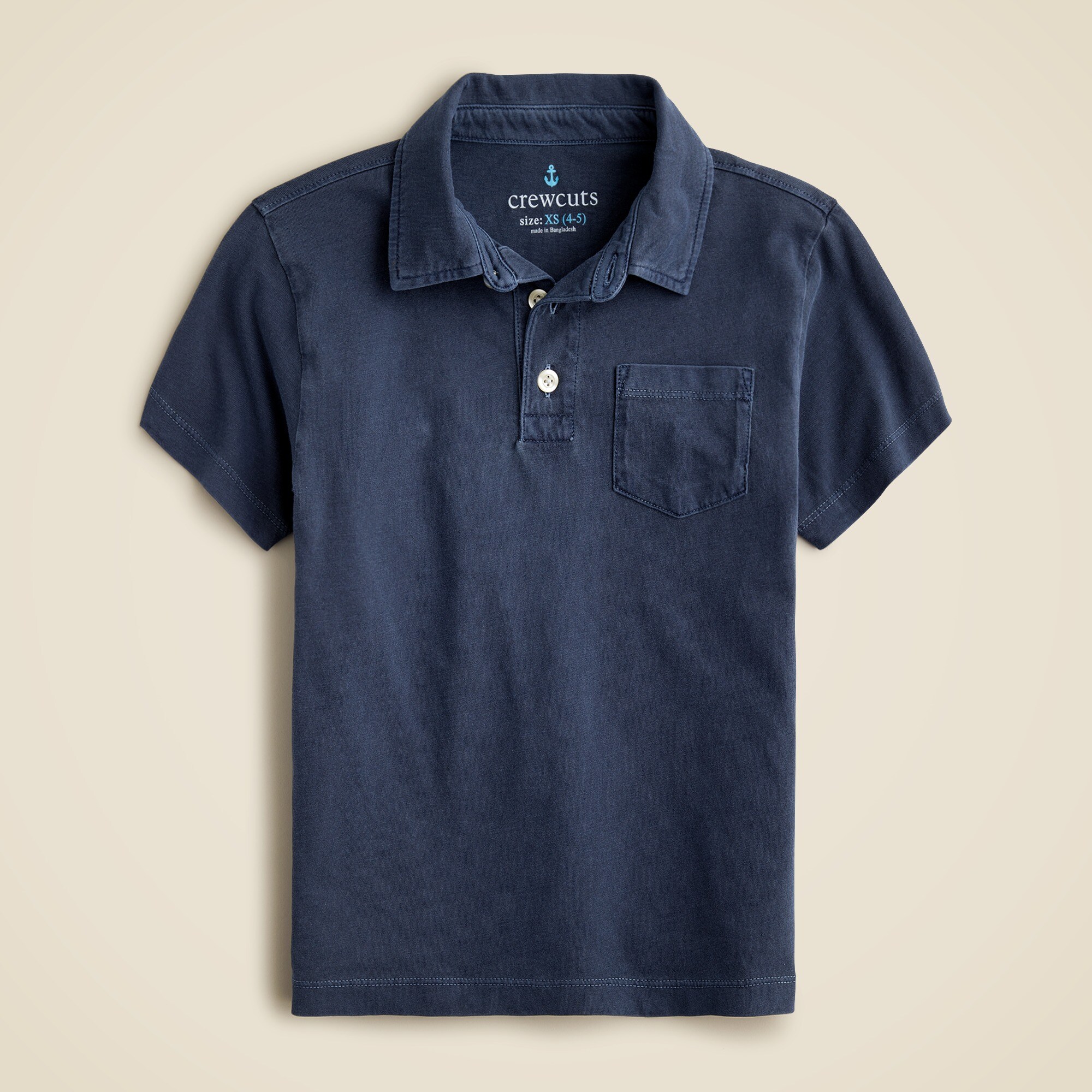 boys Kids' new short-sleeve garment-dyed polo shirt