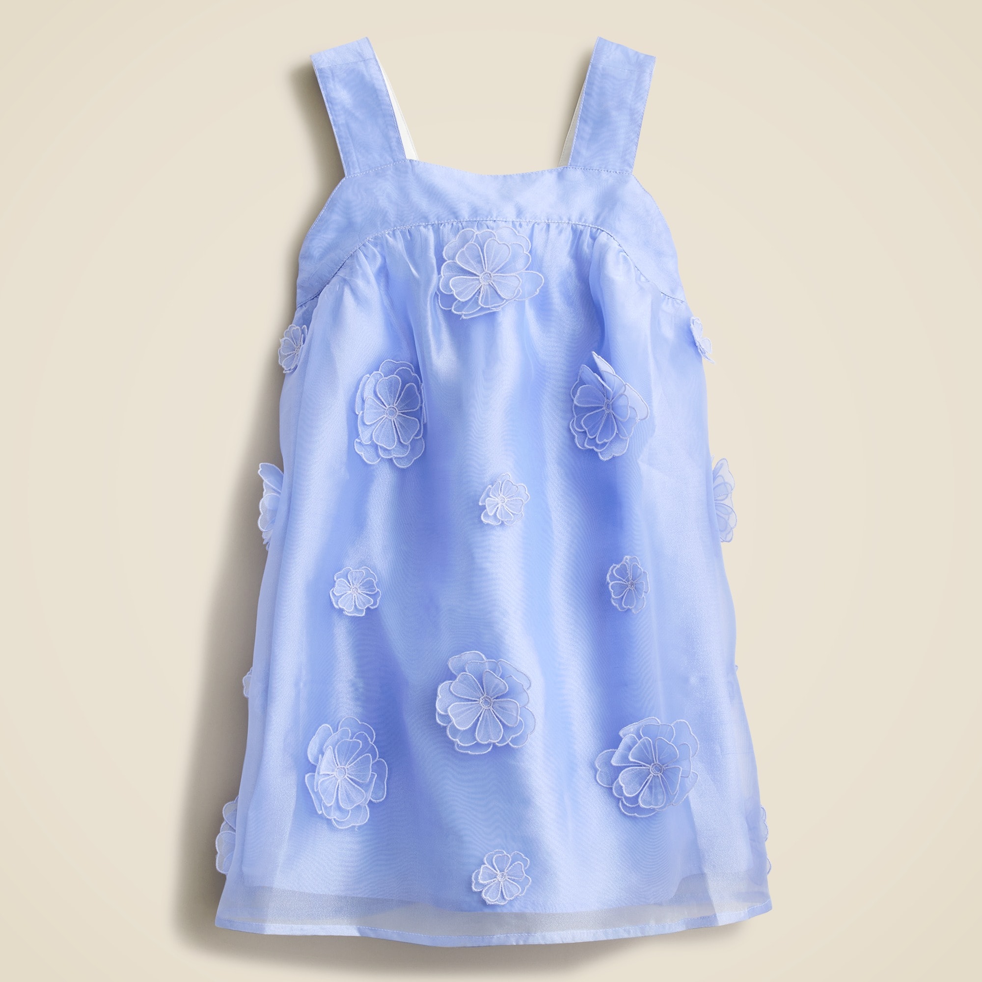  Girls' floral appliqu&eacute; dress in organza