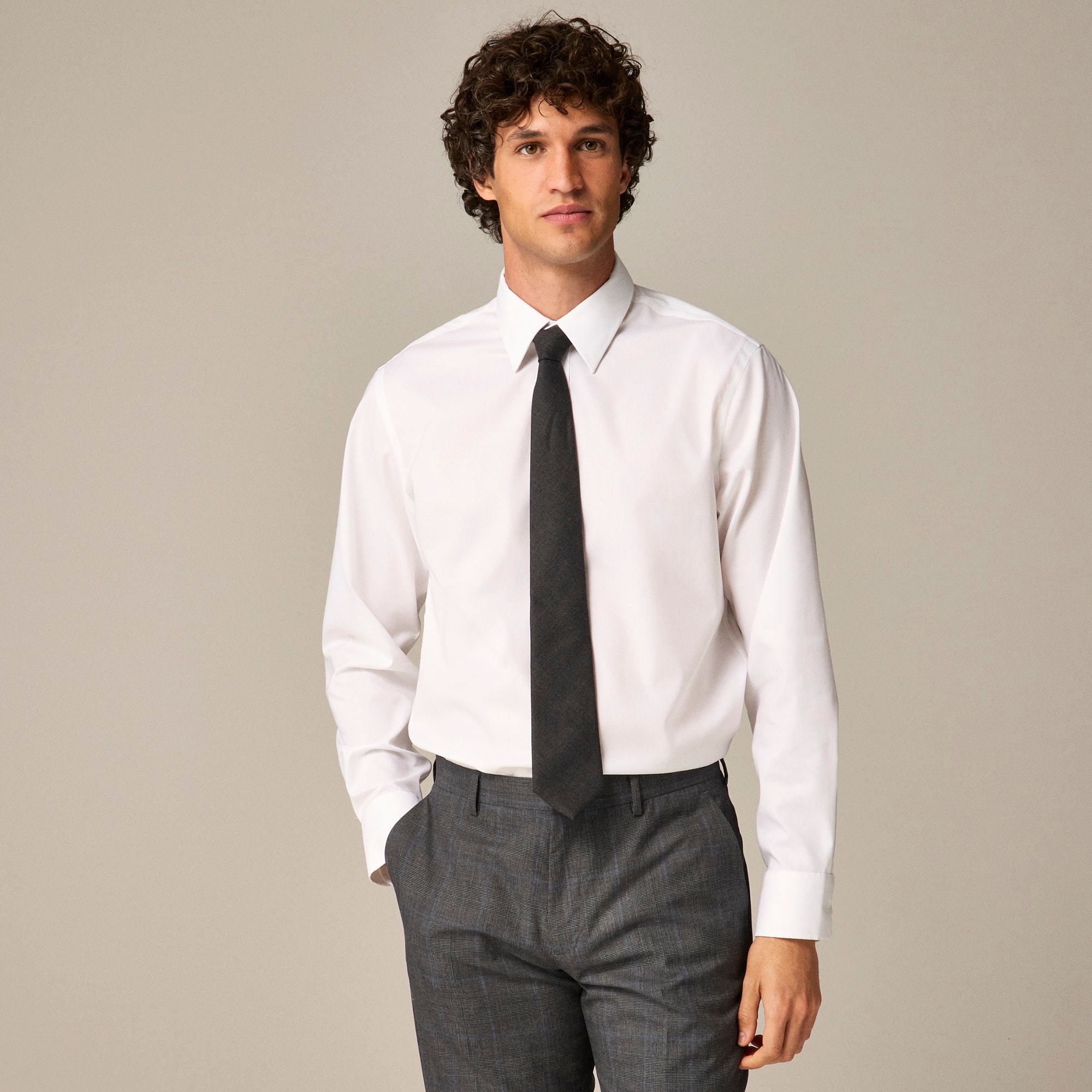 mens Bowery performance stretch dress shirt with spread collar