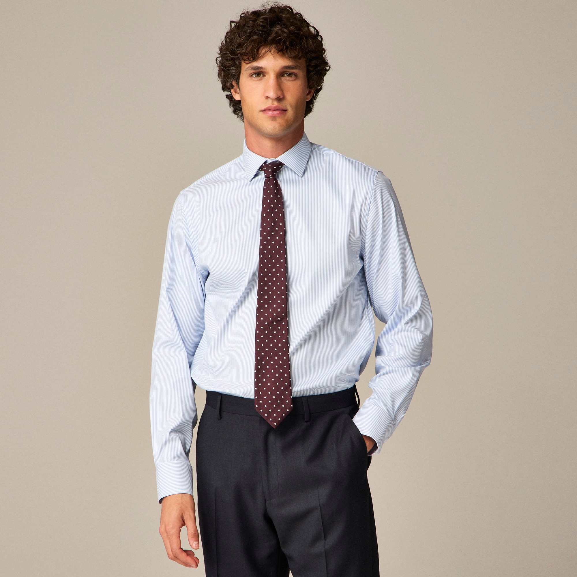 mens Bowery performance stretch dress shirt with spread collar