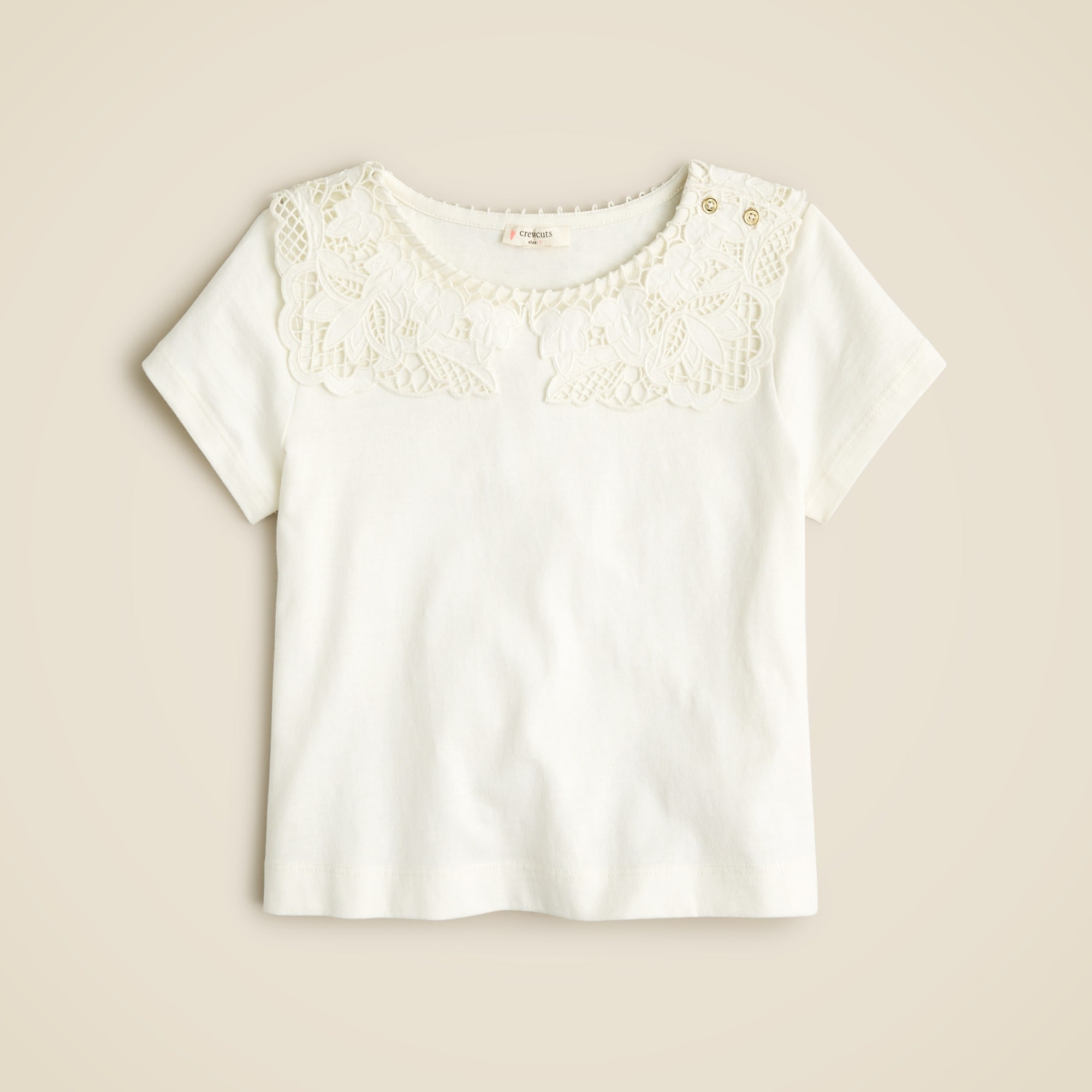 girls Girls' lace-collar T-shirt