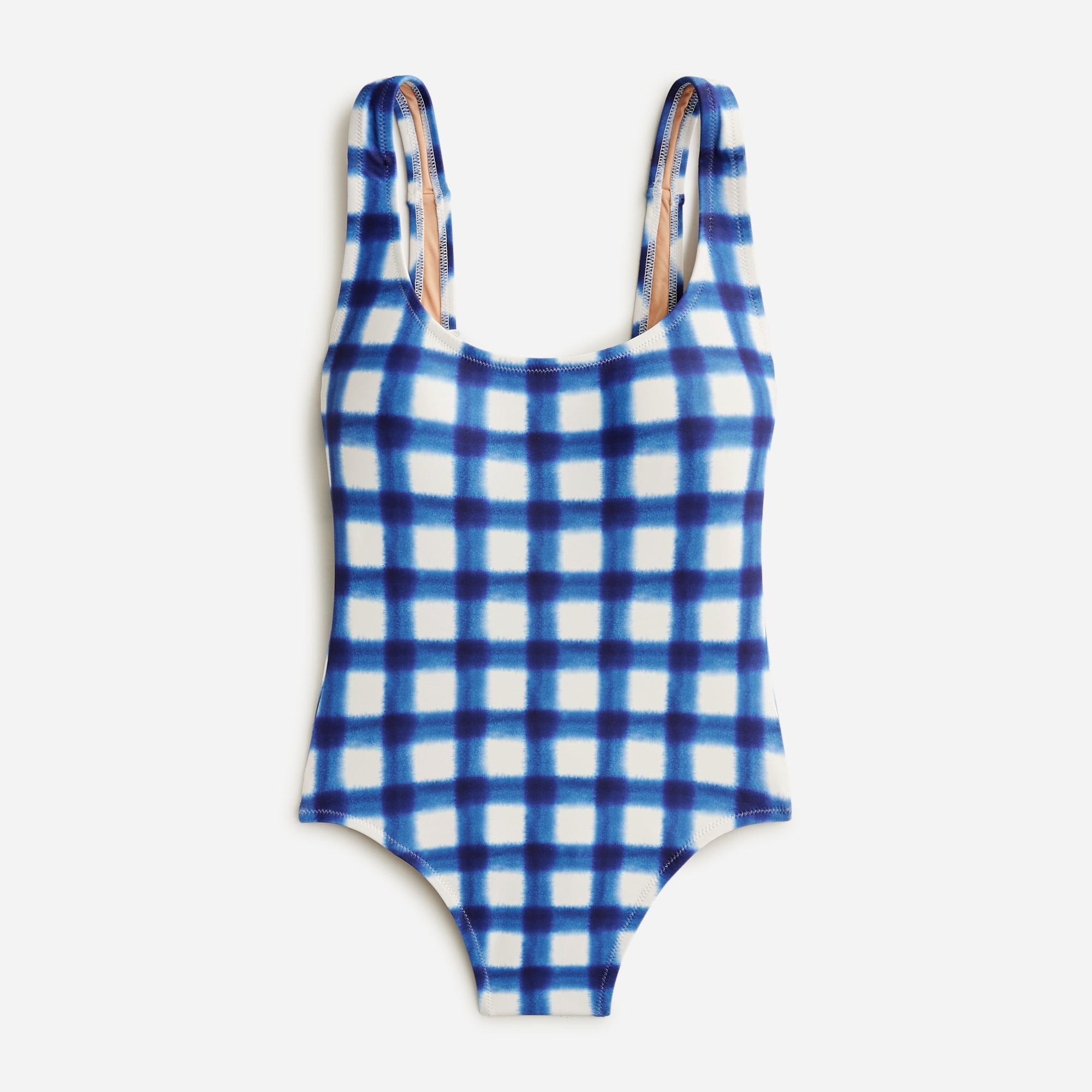  Scoopneck one-piece swimsuit in gingham