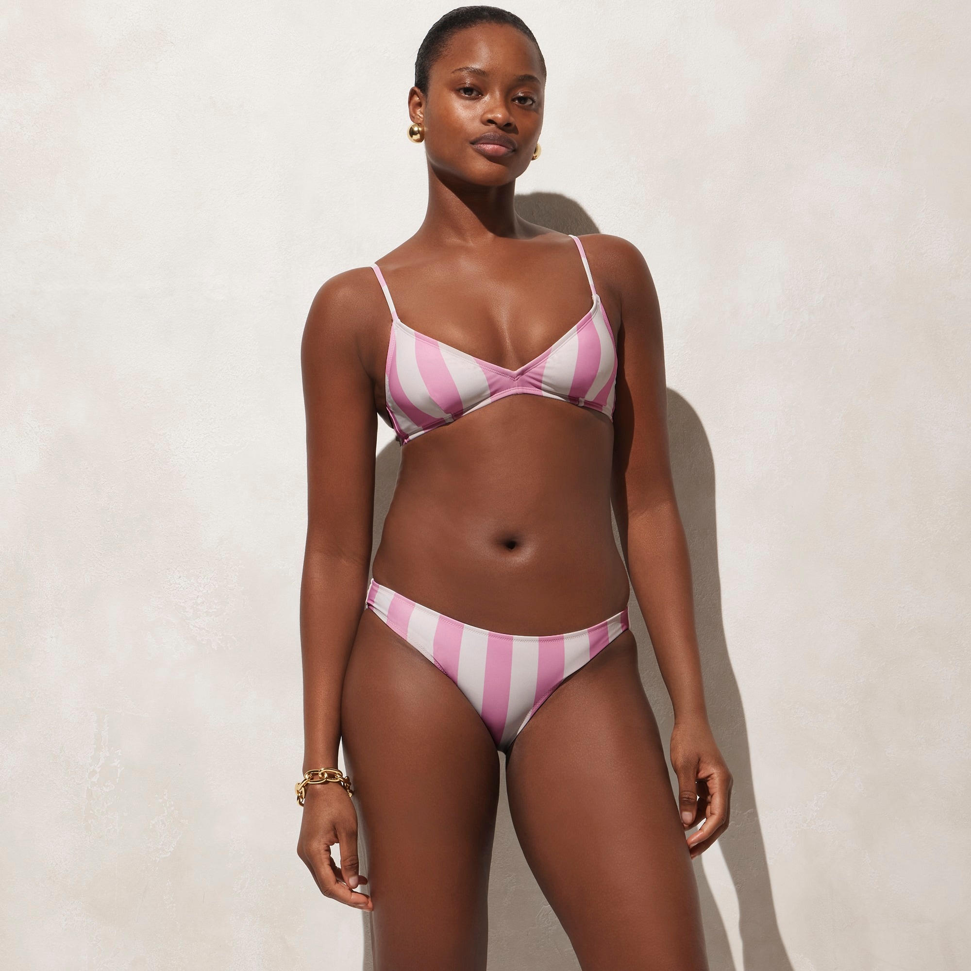 womens Surf hipster bikini bottom in pink stripe