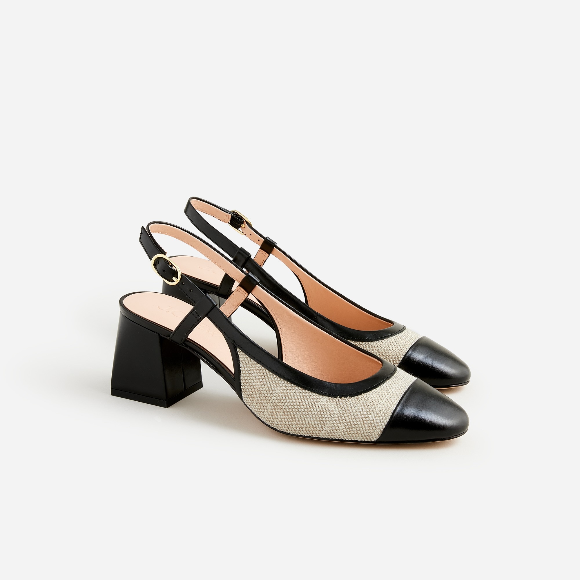  Layne cap toe heels in Spanish canvas