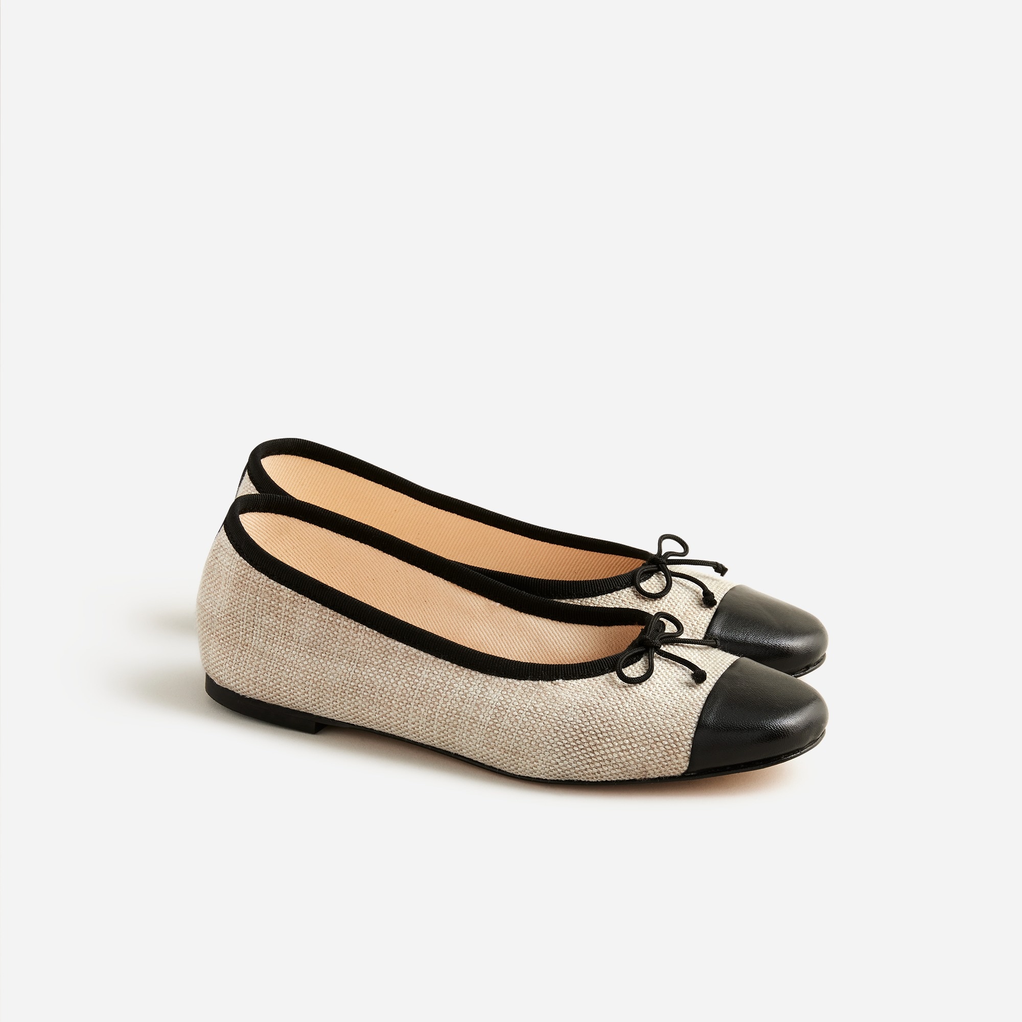  Zoe cap toe ballet flats in Spanish canvas