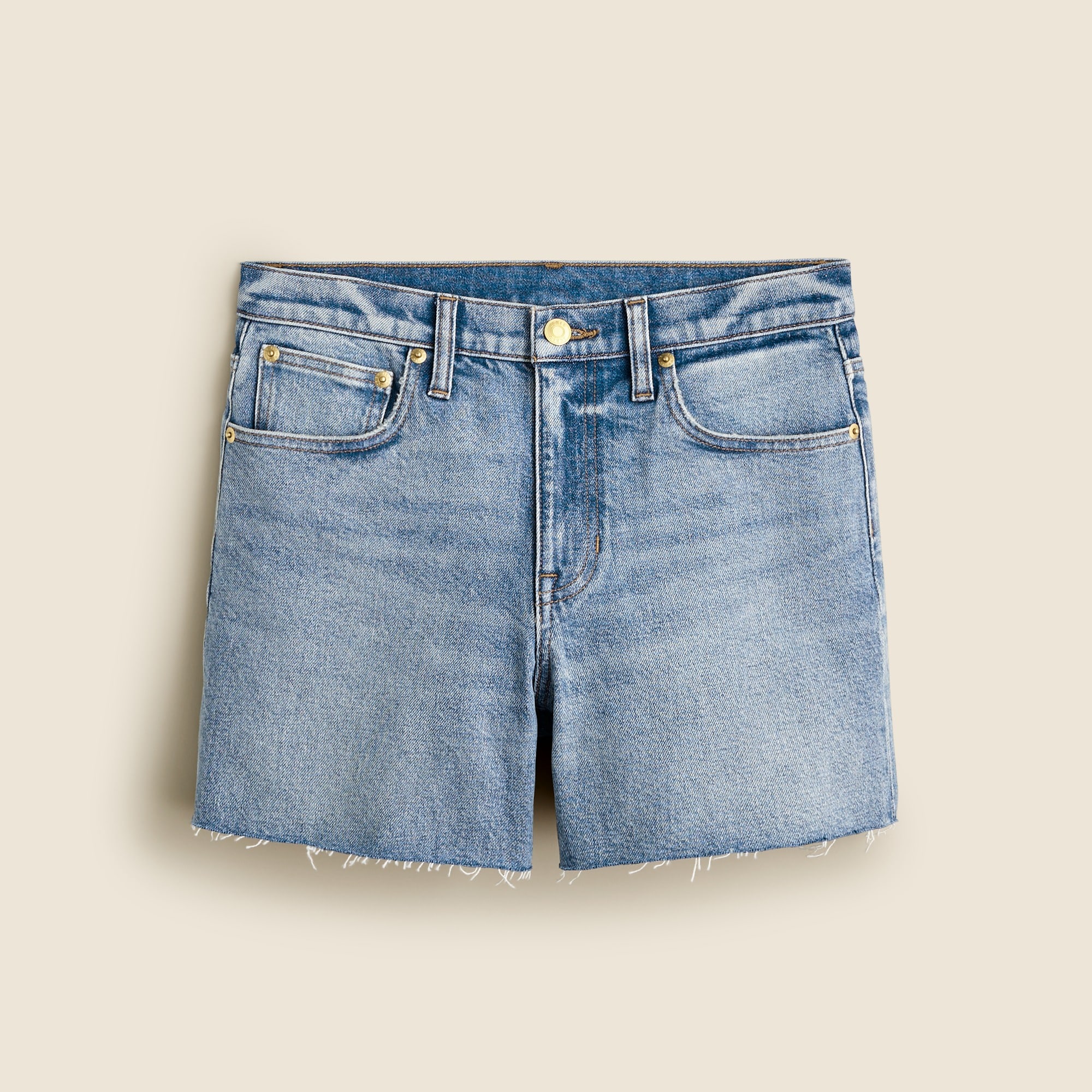  High-rise denim short in Elliot wash