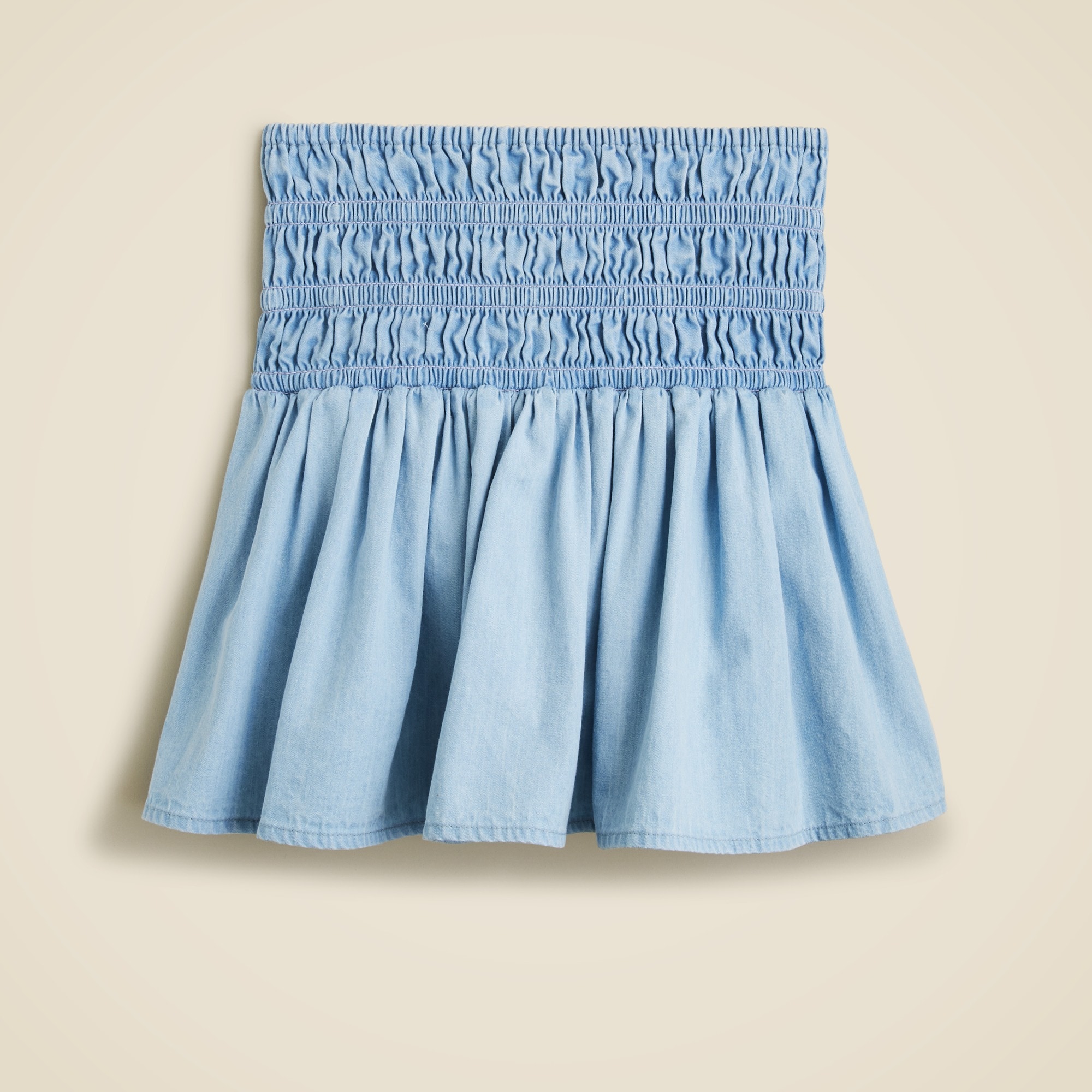  Girls' smocked chambray skirt