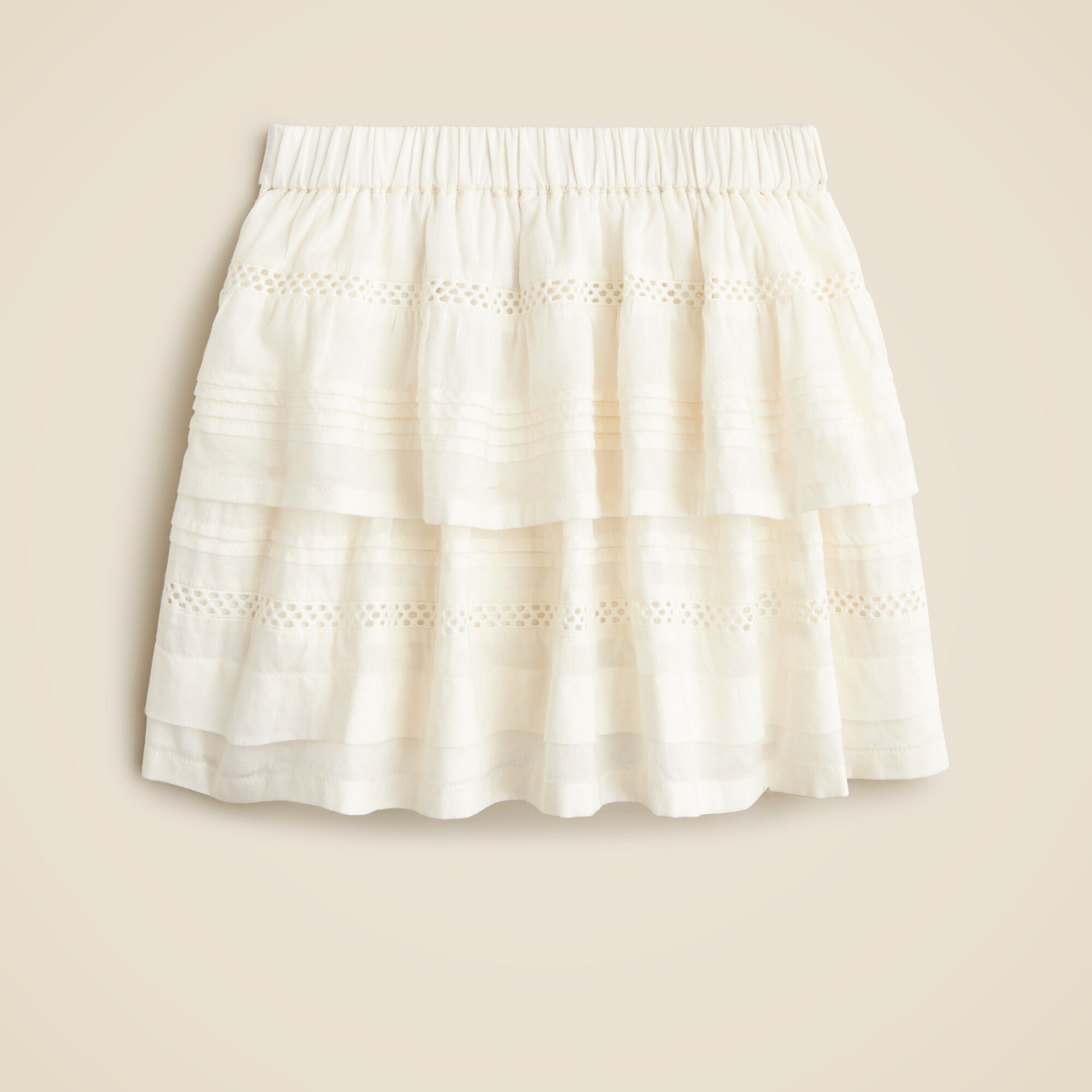 girls Girls' eyelet tiered skirt in cotton voile