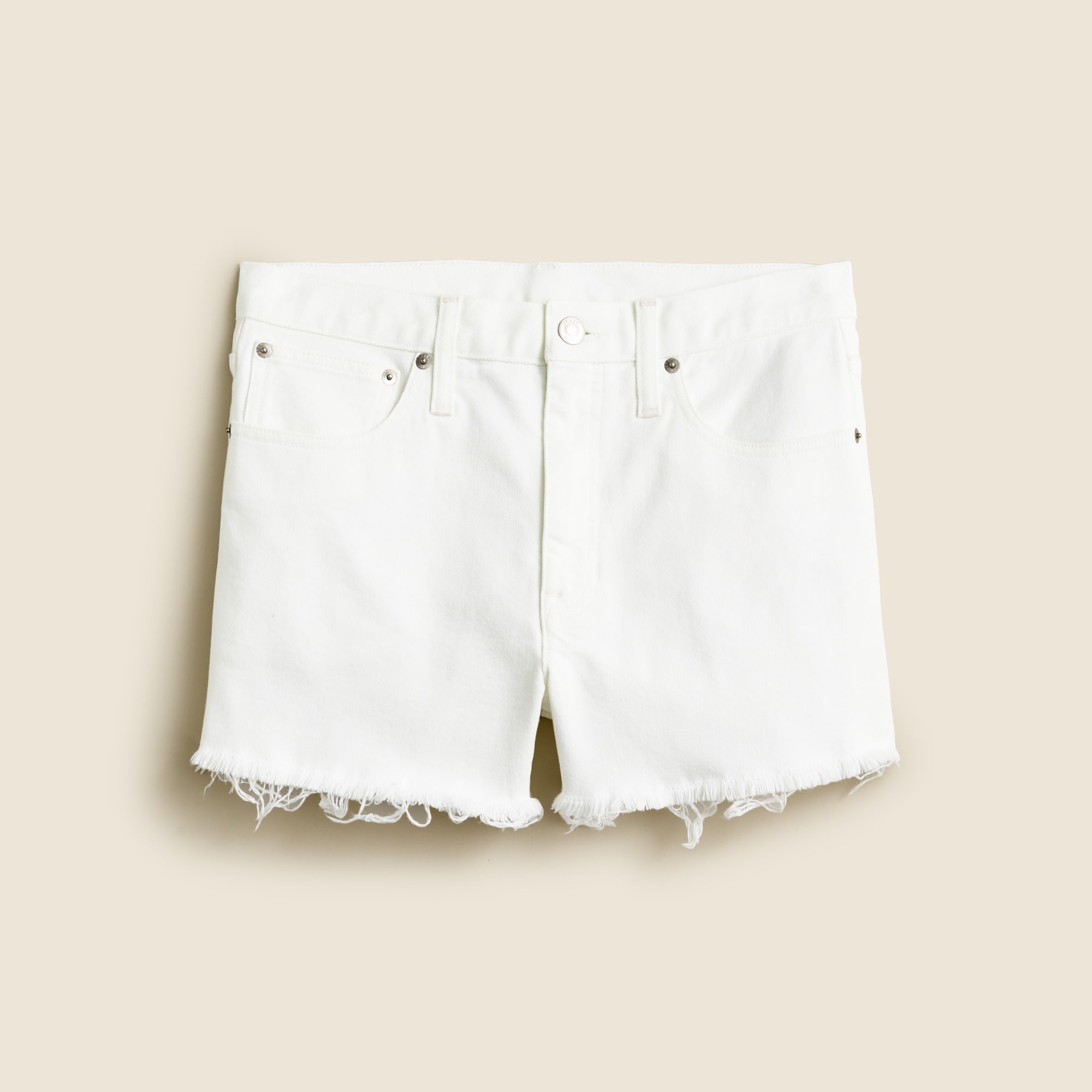  Relaxed denim short in white