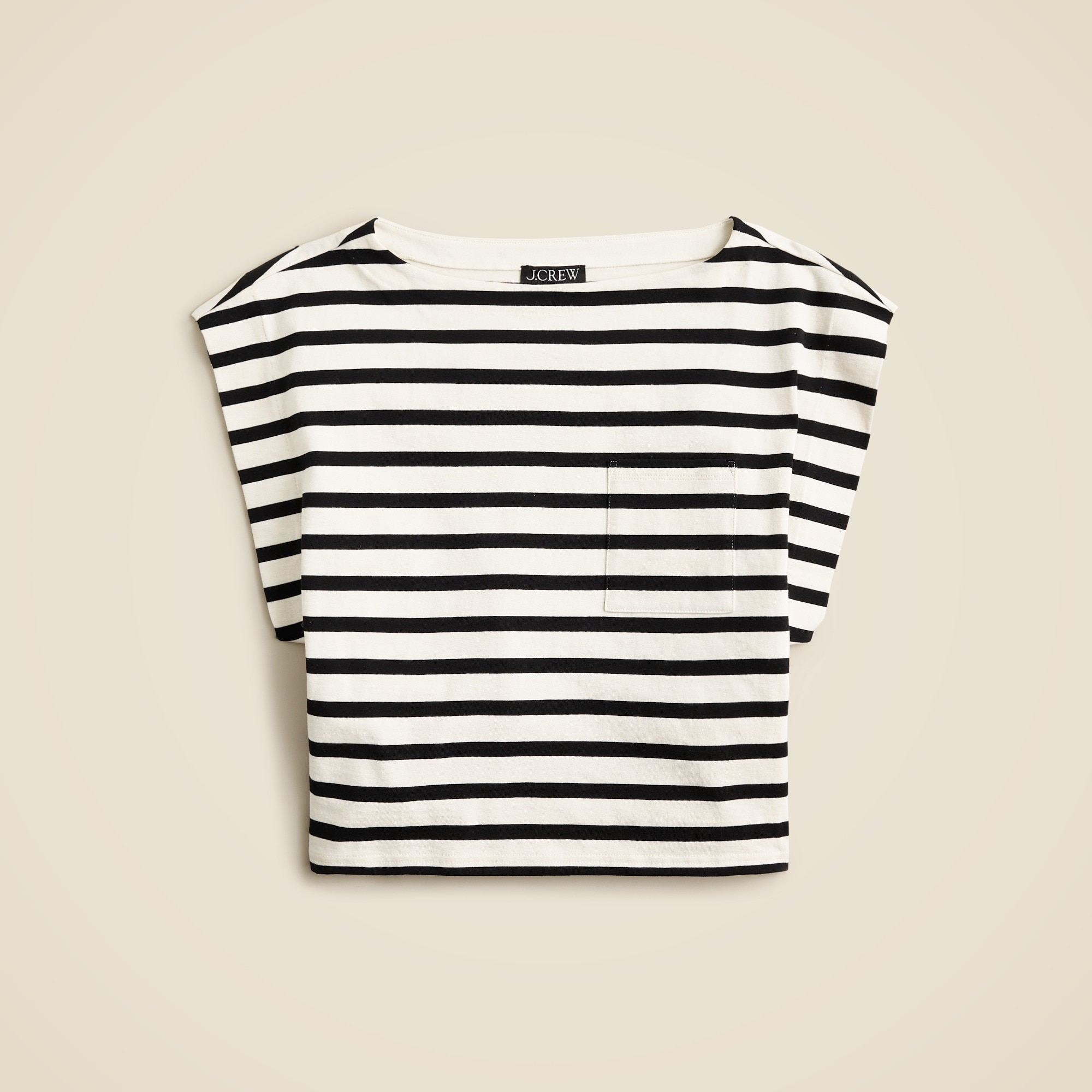  Boatneck muscle T-shirt in stripe mariner cotton