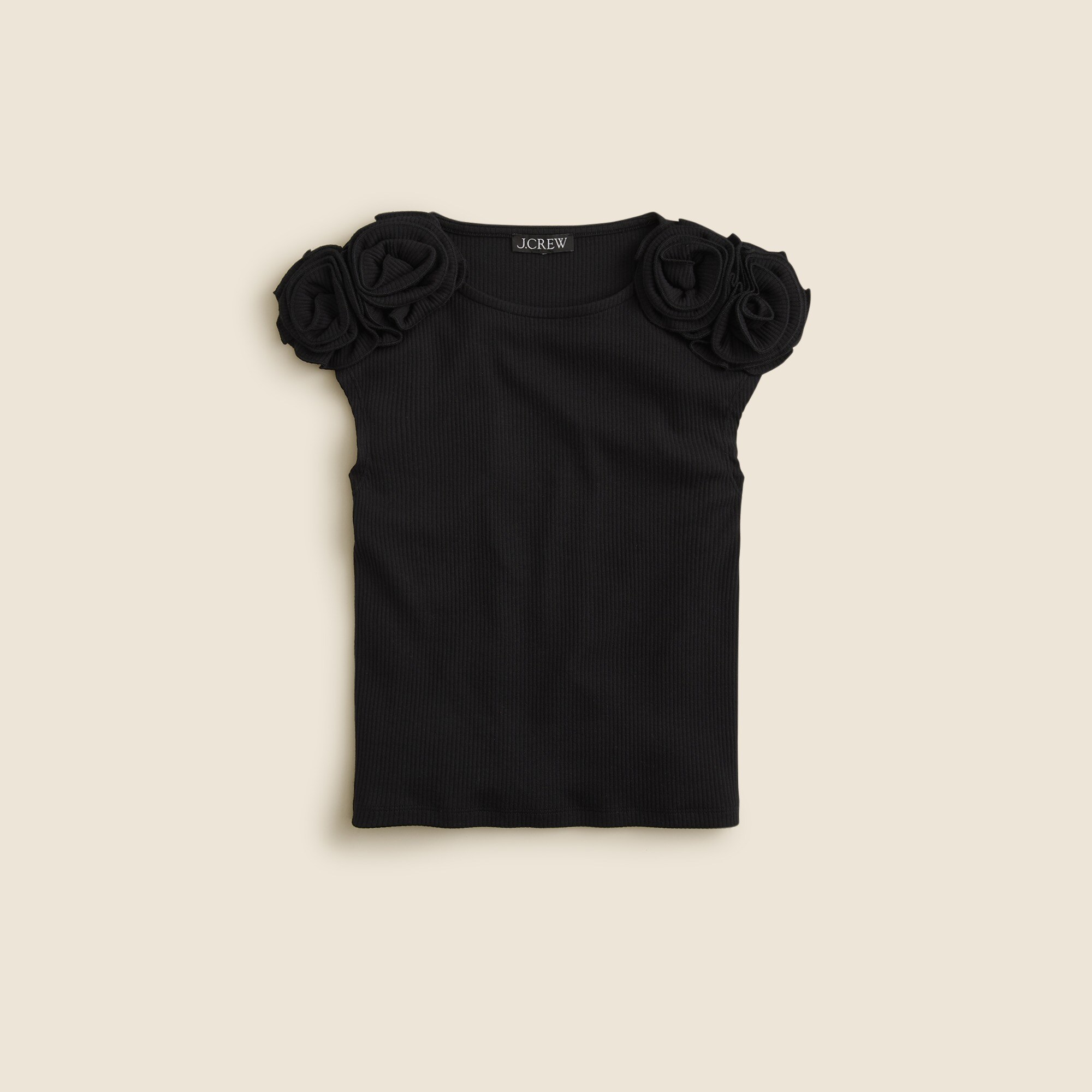  Vintage rib rosette T-shirt