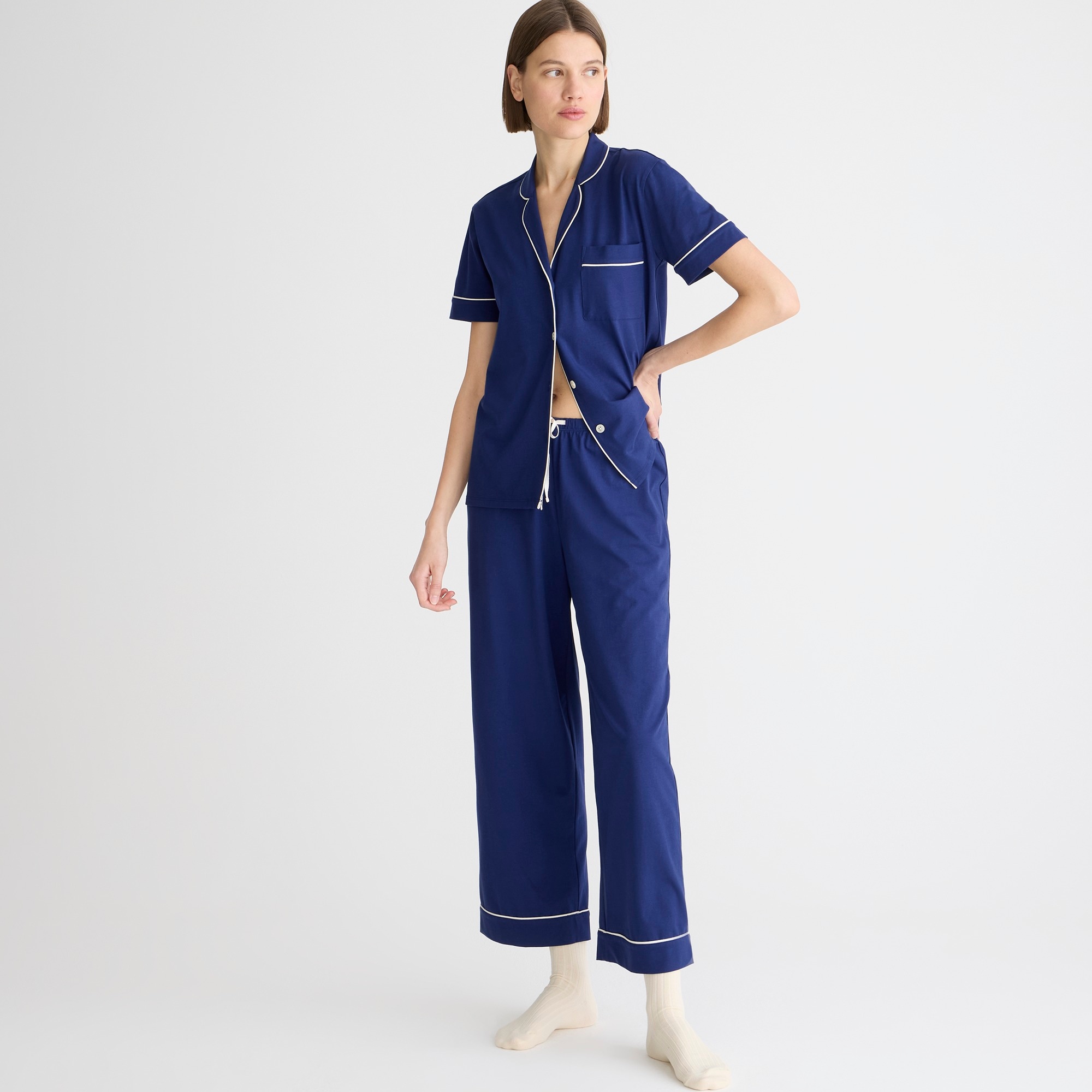 womens Dreamy cotton-blend short-sleeve pajama pant set