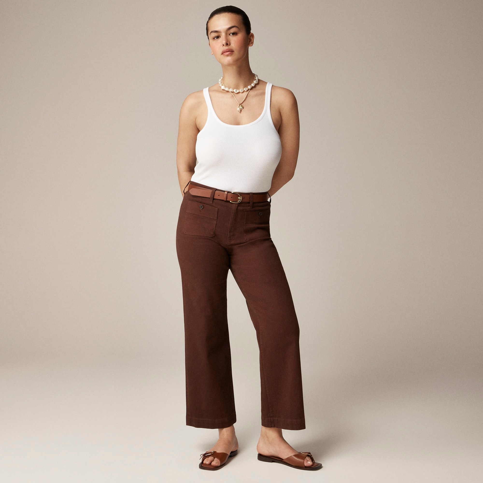 womens Sailor slim wide-leg chino pant