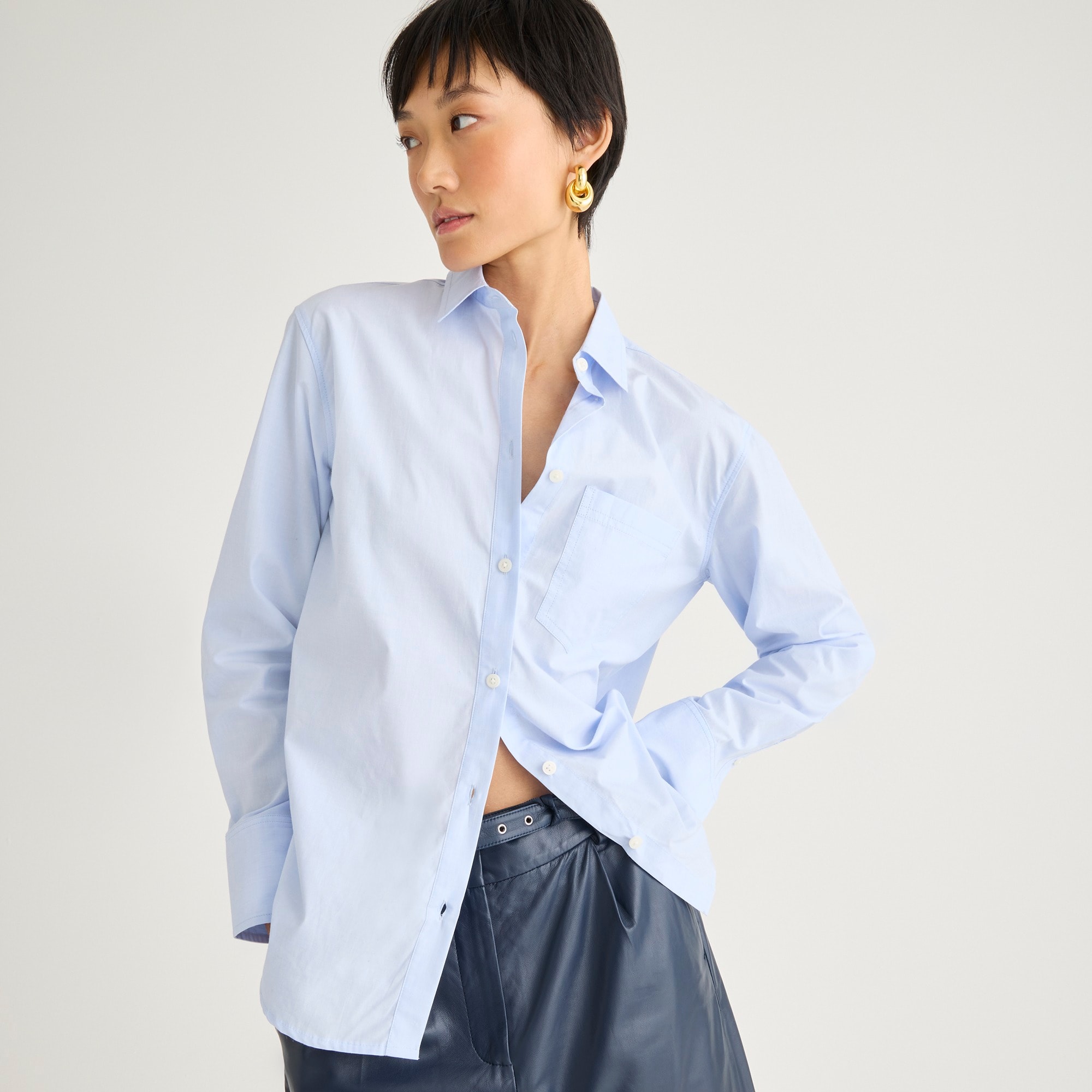 womens Gar&ccedil;on classic shirt in cotton poplin