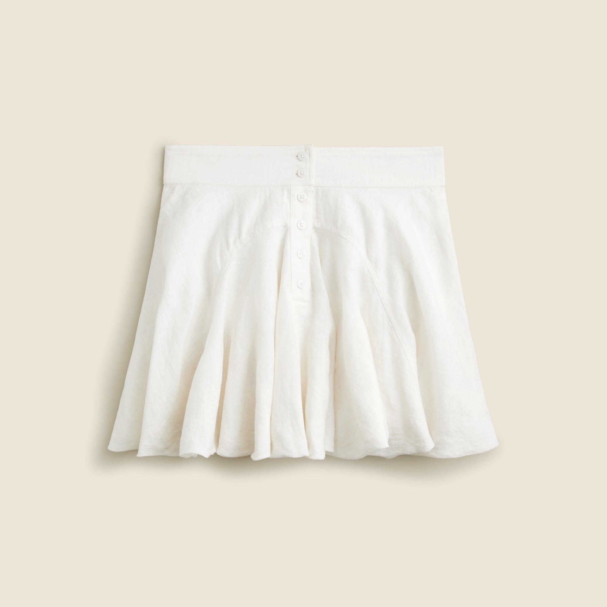  Button-up mini skirt in linen